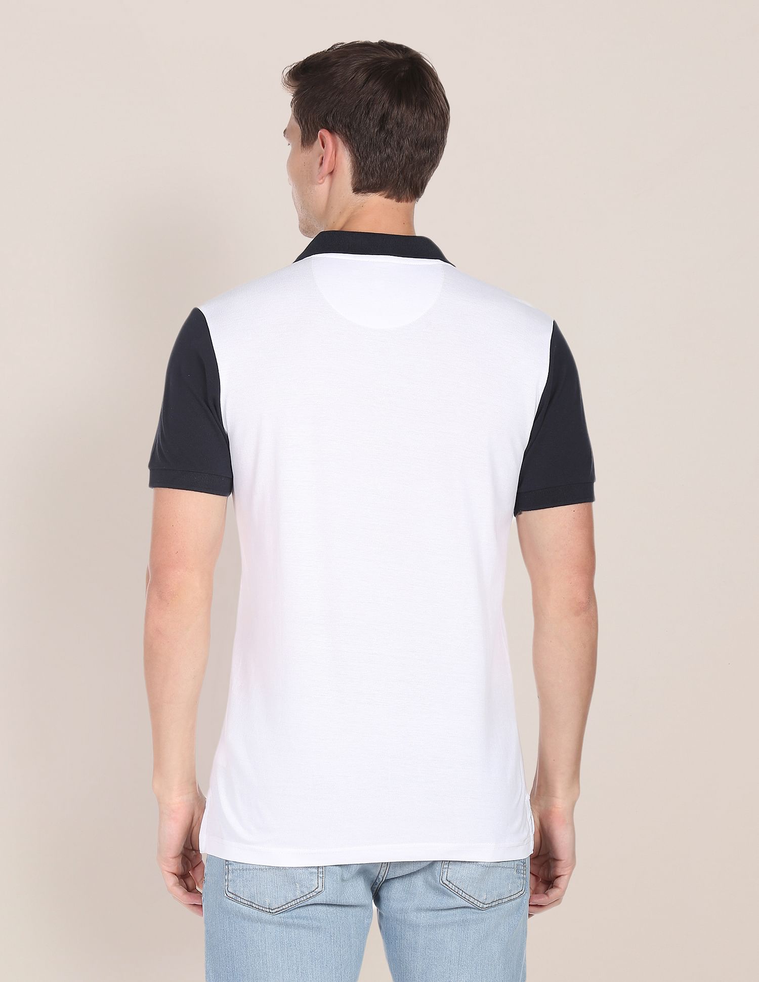 Colour Block Cotton Polo Shirt White - U.S. POLO ASSN. | Large