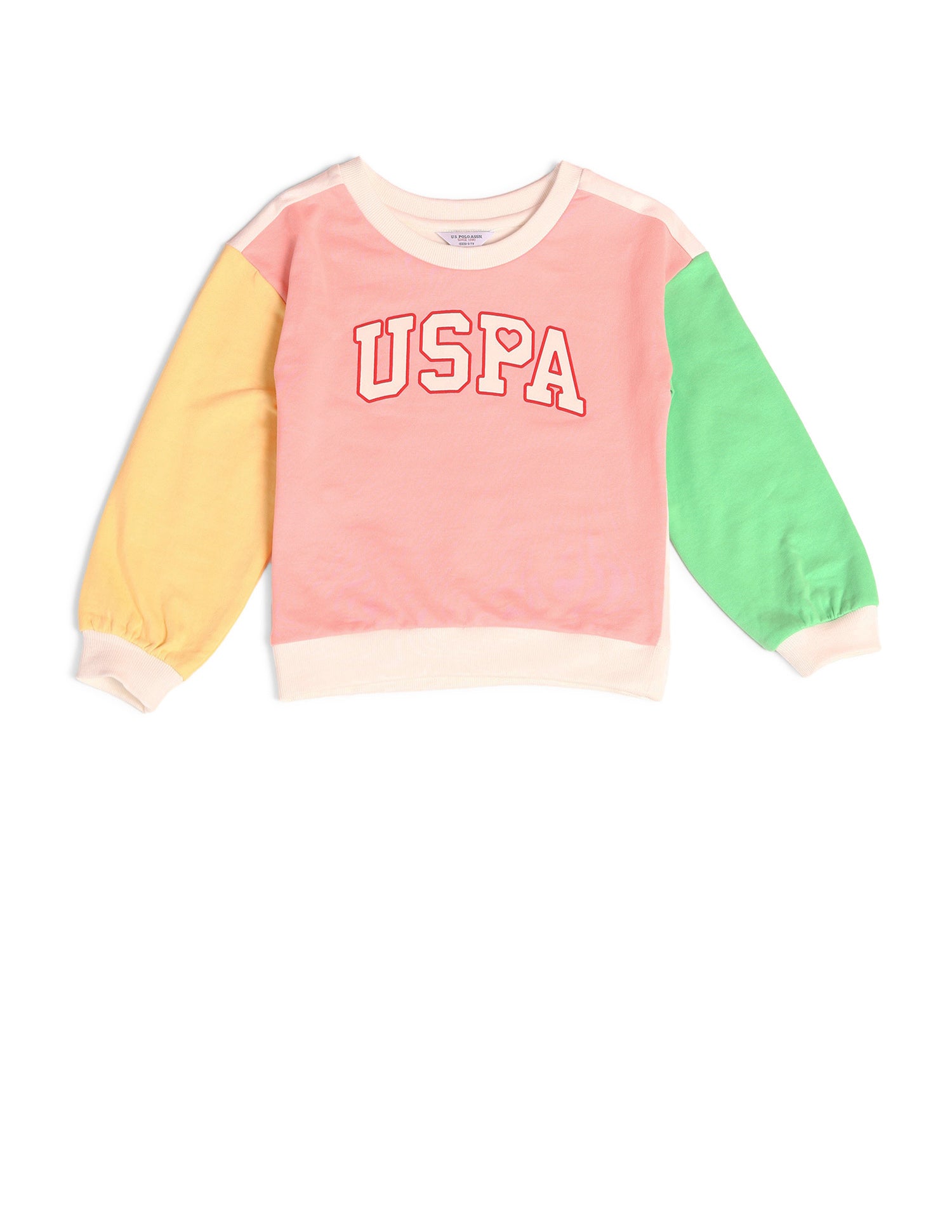Girls Brand Printed Regular Fit Sweatshirt Light Pink - U.S. POLO ASSN. | Large