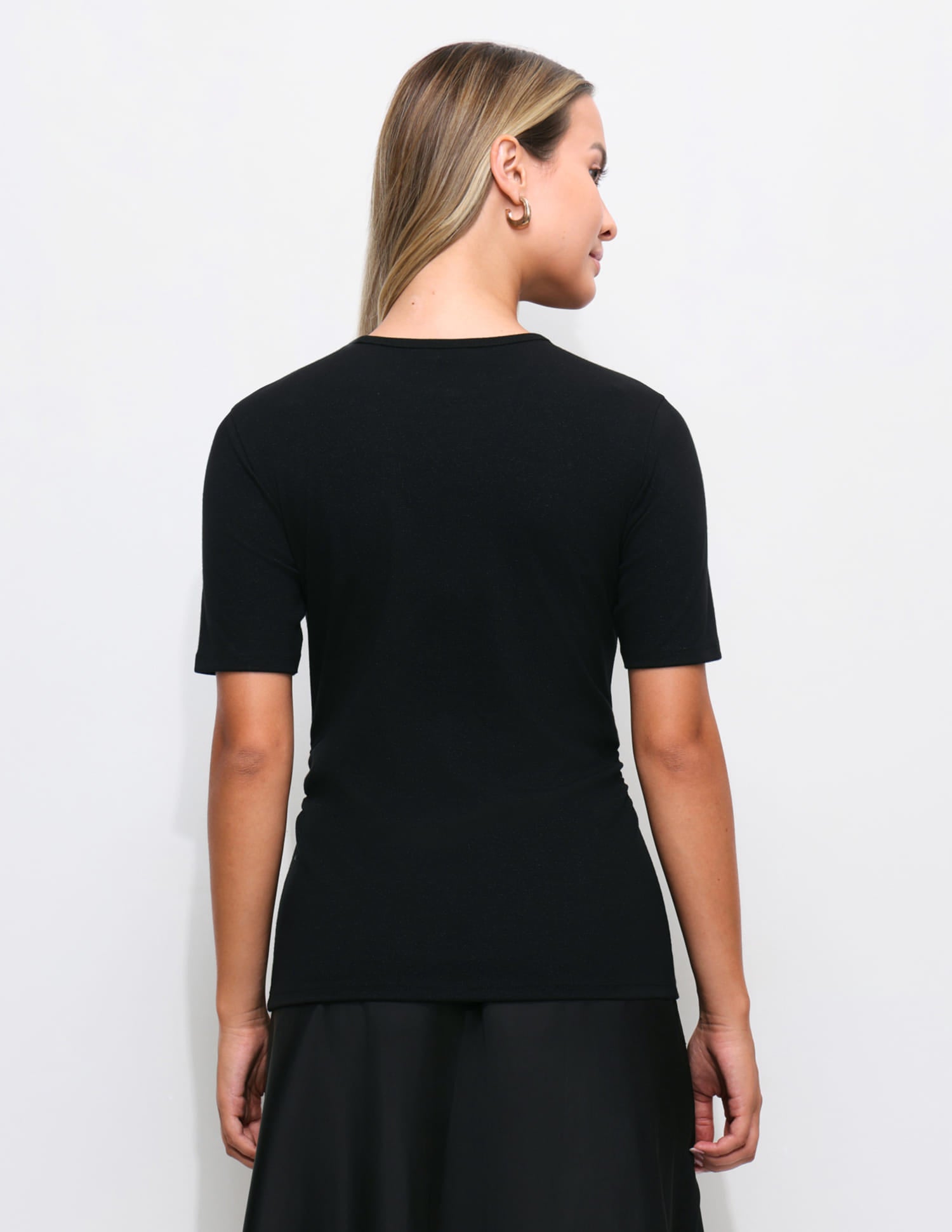 Solid Regular Fit Ruched Top Black - U.S. Polo Assn. India | Large