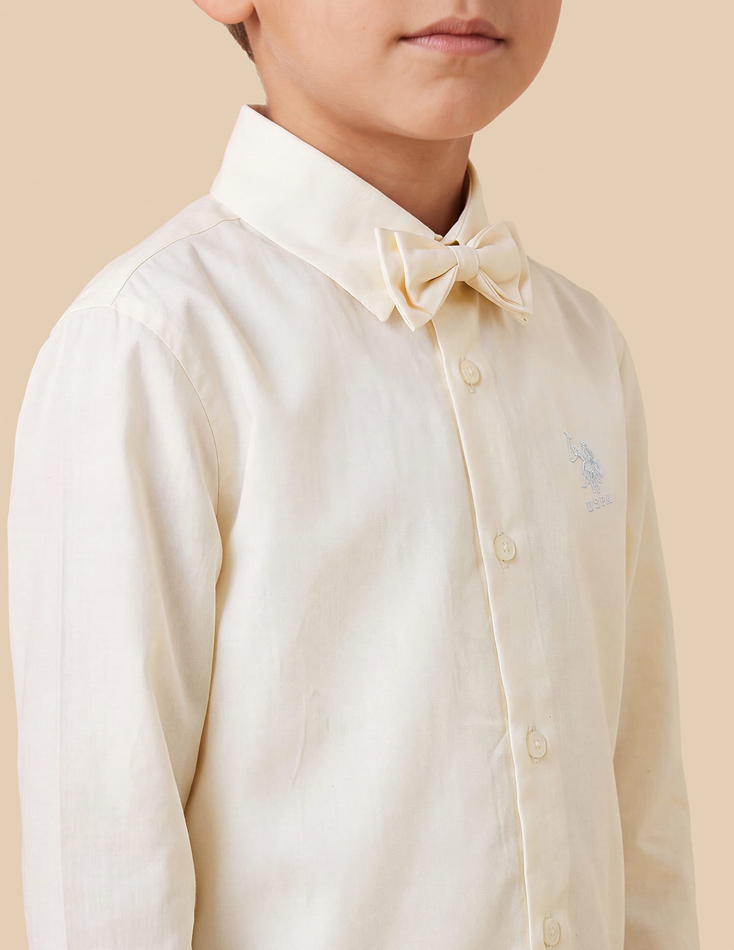 Satin Regular Fit Shirt White - U.S. Polo Assn. India | Large