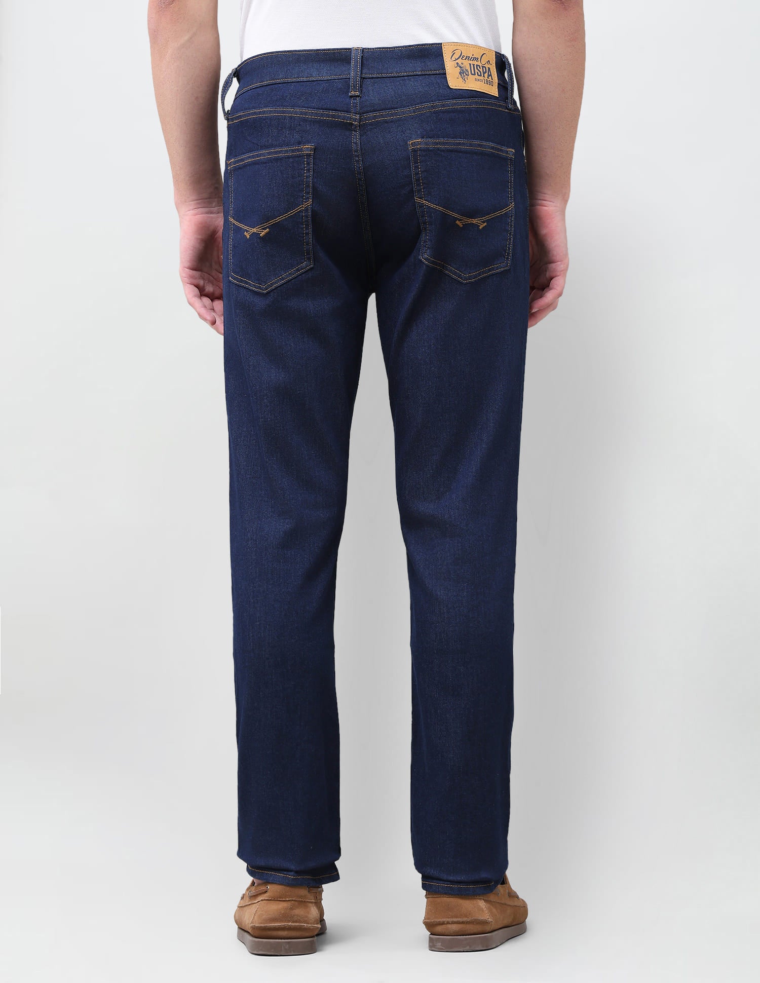 Solid Slim Straight Fit Jeans Blue - U.S. Polo Assn. India | Large