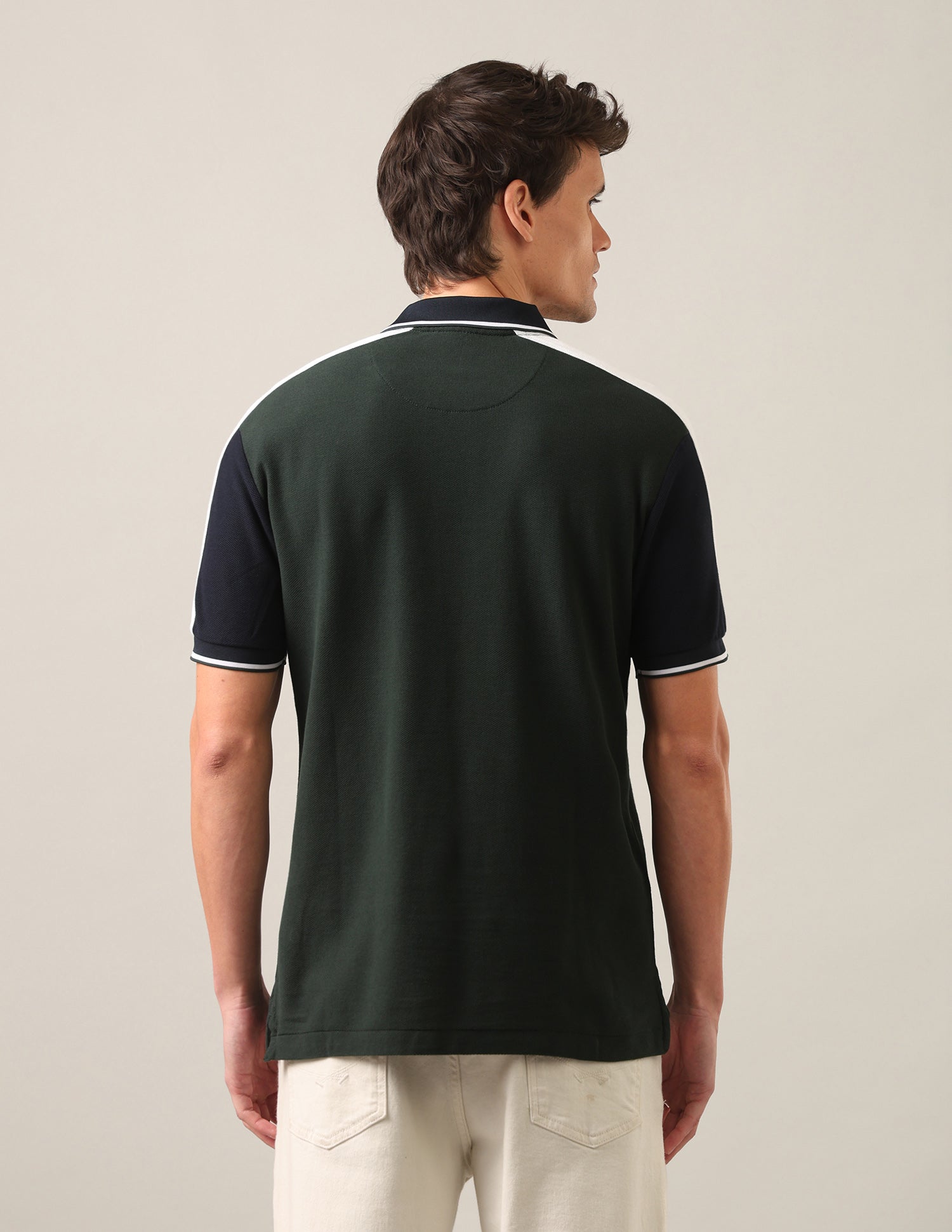 Solid Slim Fit Polo Shirt Green - U.S. Polo Assn. India | Large