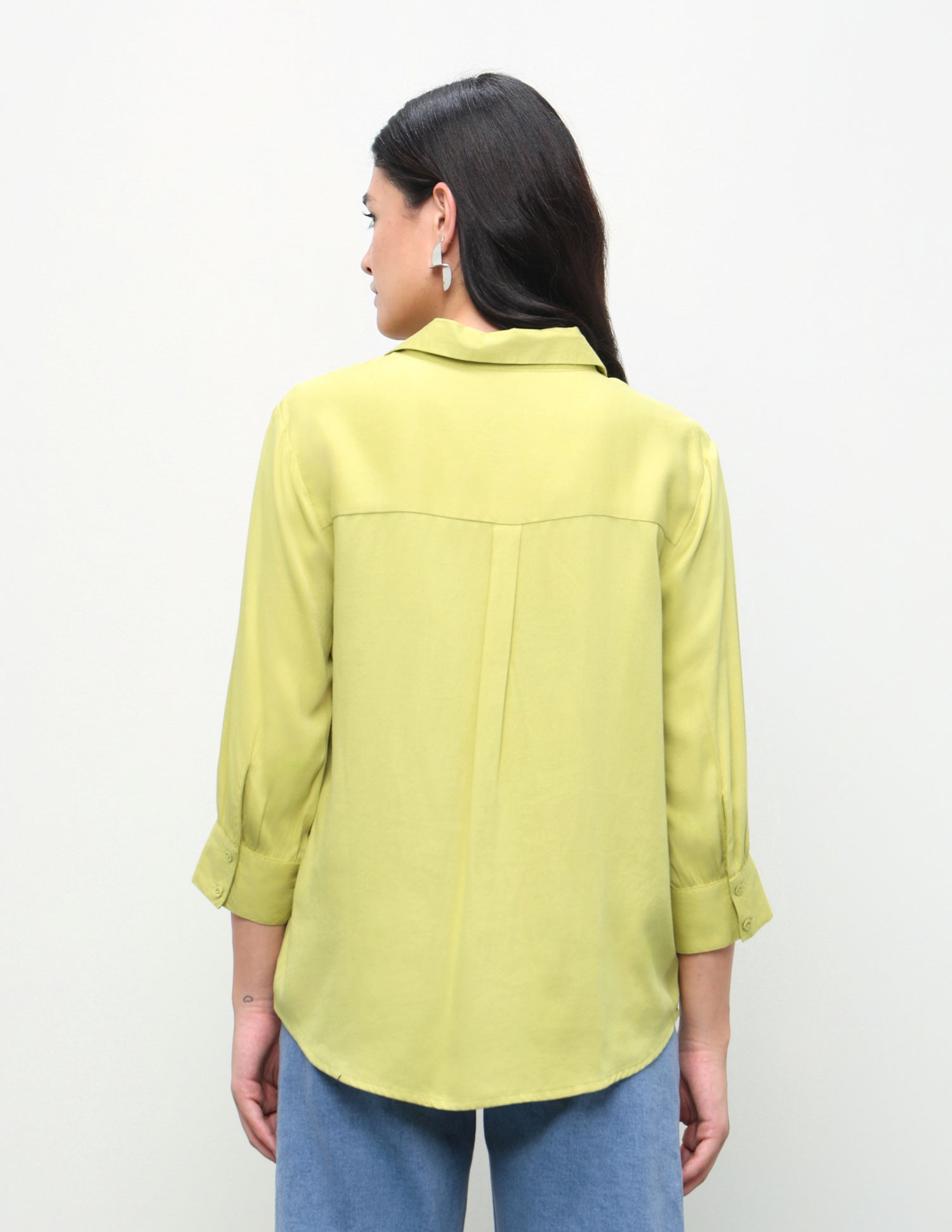 Solid Relaxed Fit Shirt Lime-Green - U.S. Polo Assn. India | Large
