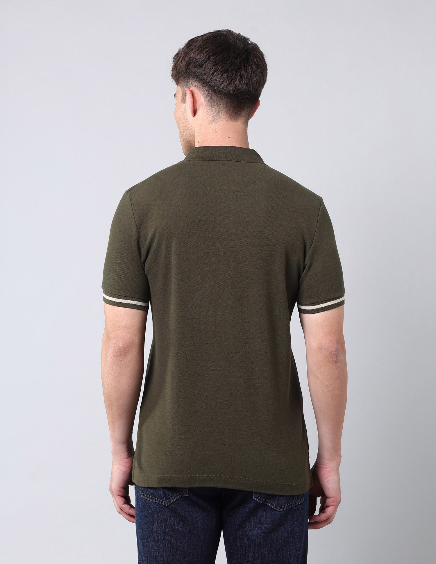 Solid Muscle Fit Americana Polo Shirt Olive - U.S. Polo Assn. India | Large