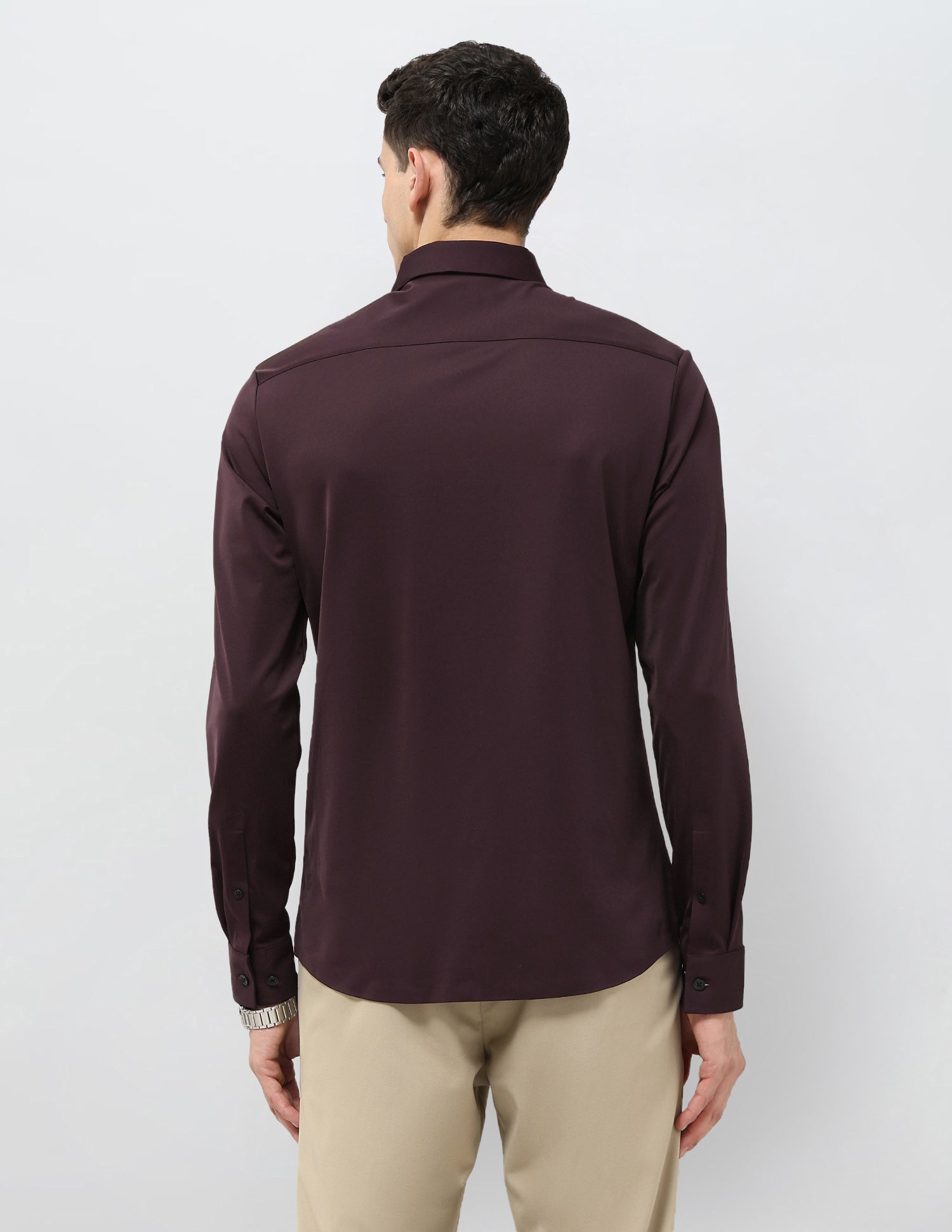 Solid Tailored Fit Shirt Maroon - U.S. POLO ASSN. | Large