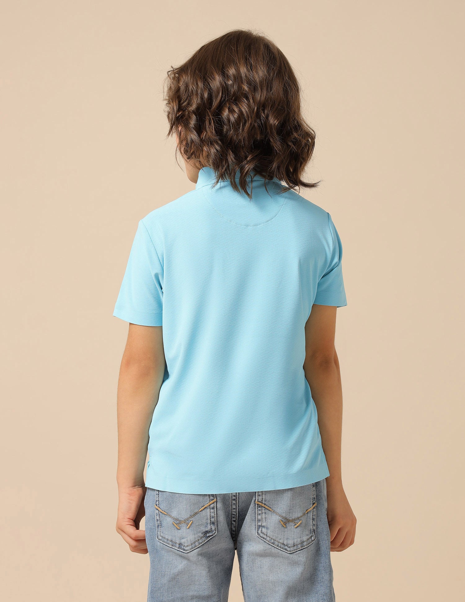 Boys Solid Regular Fit Polo Shirt Light Blue - U.S. POLO ASSN. | Large