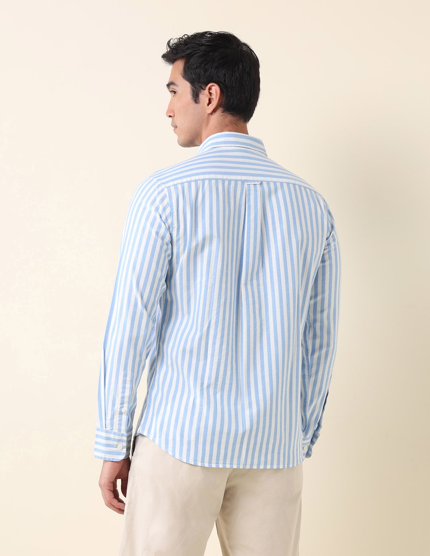 Vertical Striped Oxford Shirt Medium Blue - U.S. Polo Assn. India | Large