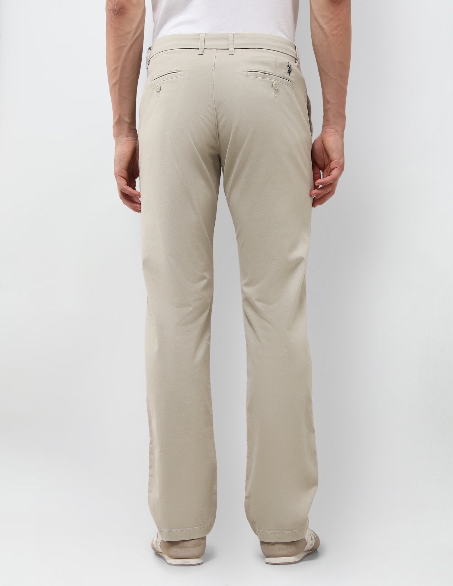Straight Fit Satin Trousers Stone - U.S. Polo Assn. India | Large