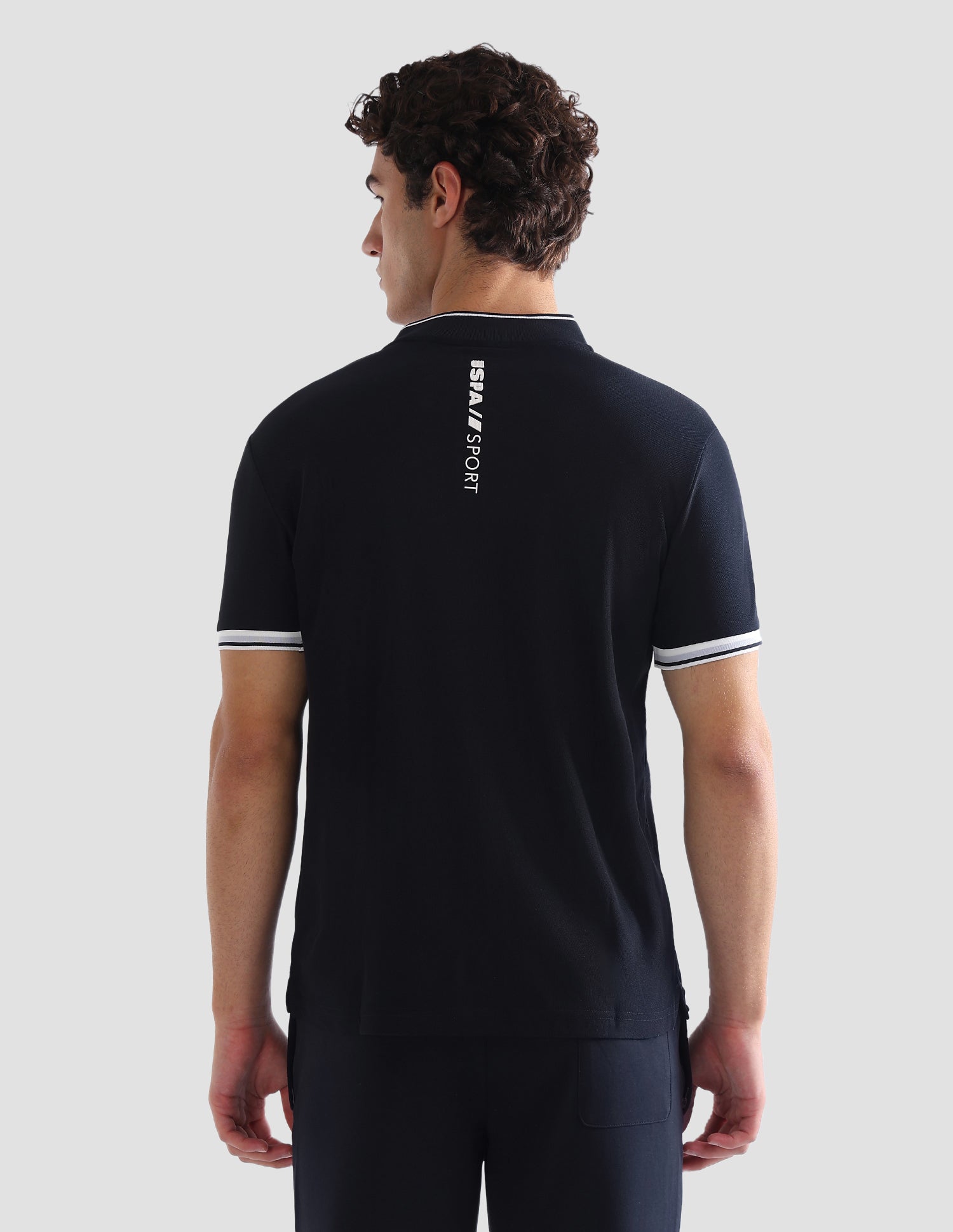 Solid Slim Fit Active Polo Shirt Navy - U.S. Polo Assn. India | Large