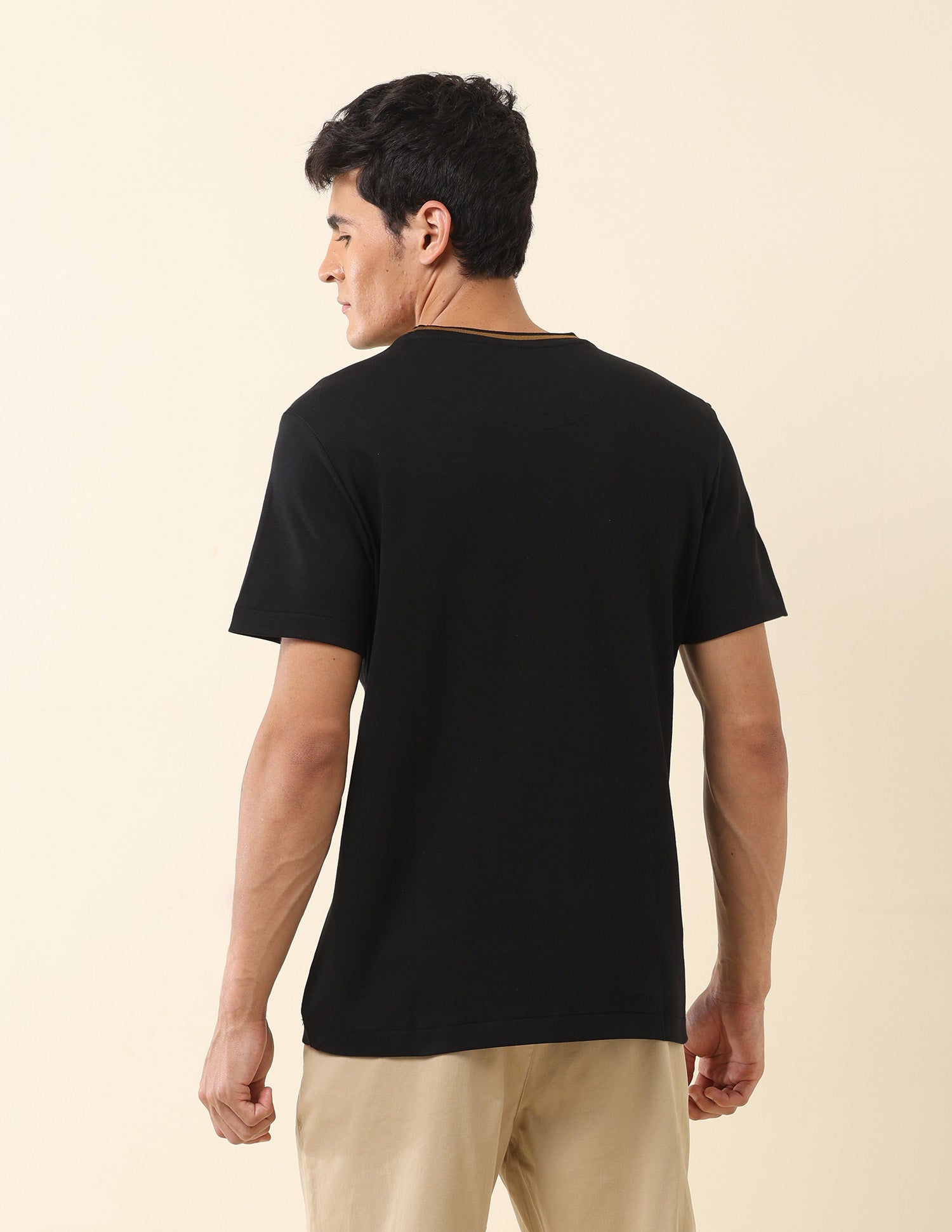Brand Embroidered Modern Monochrome T-Shirt Black - U.S. Polo Assn. India | Large