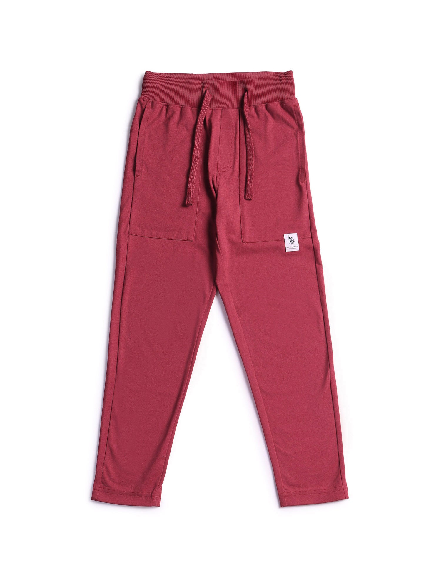 Boys Solid Mid-Rise Track Pants Red - U.S. POLO ASSN. | Large