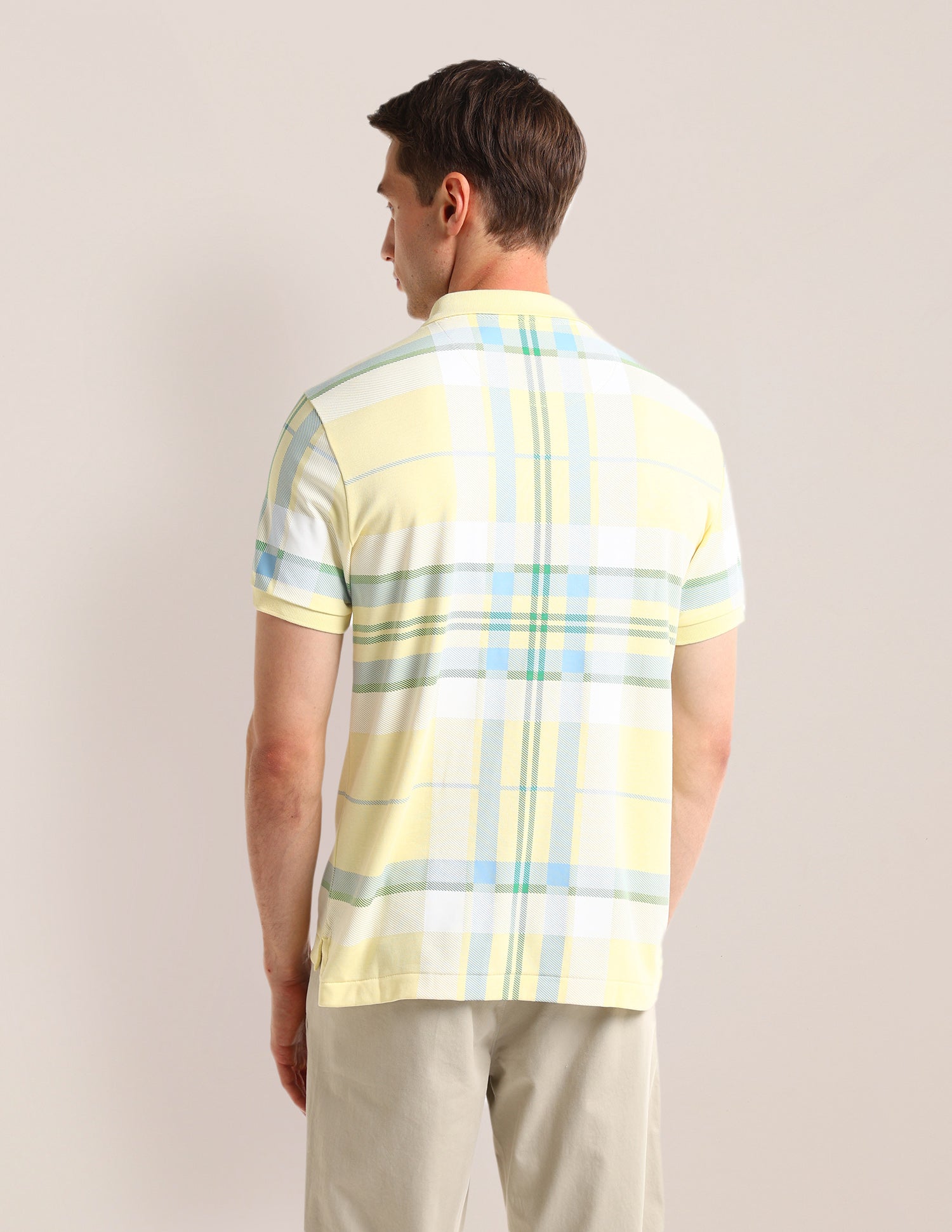 Checked Slim Fit Polo Shirt Yellow - U.S. Polo Assn. India | Large