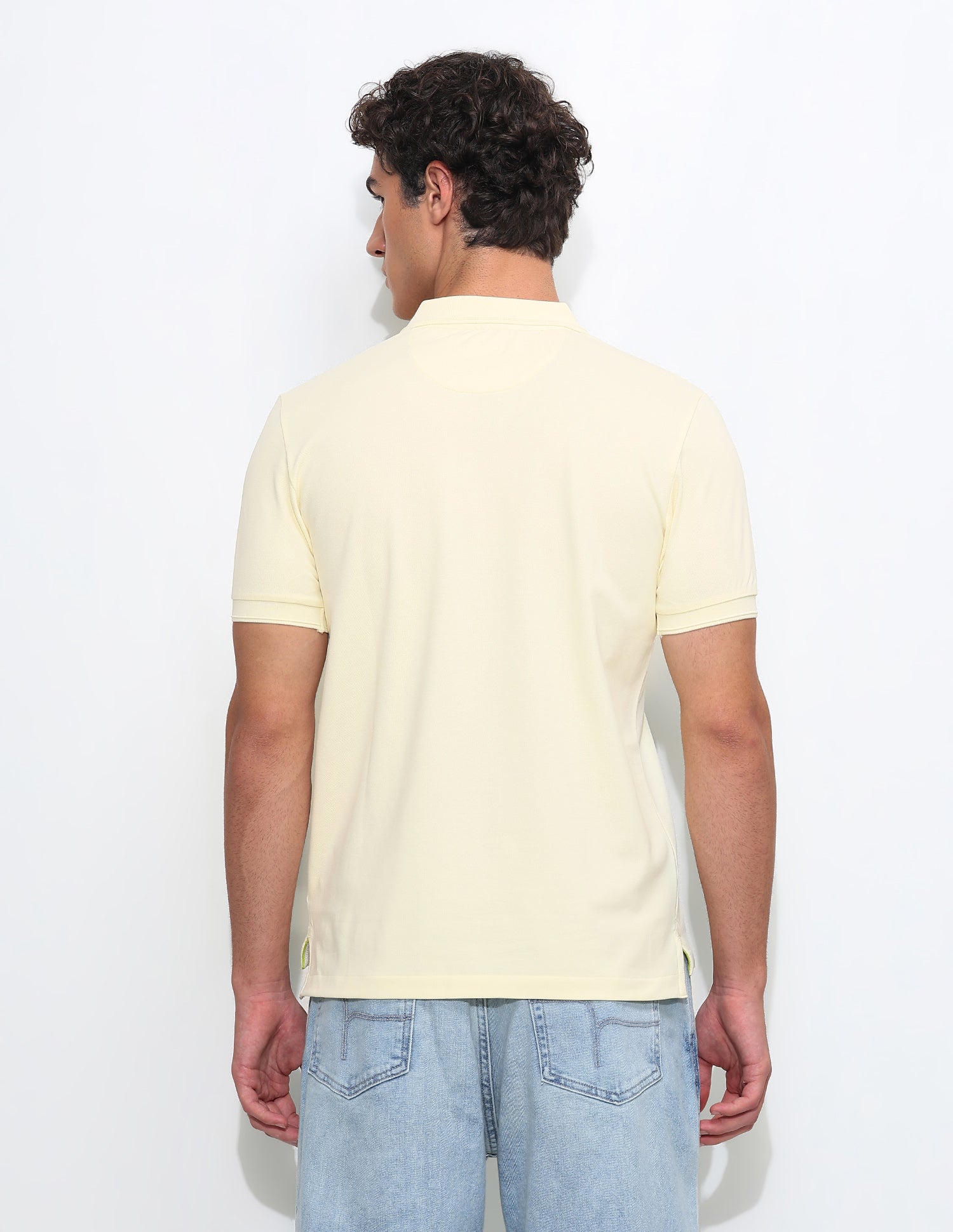 Solid Slim Fit Polo Shirt Yellow - U.S. Polo Assn. India | Large
