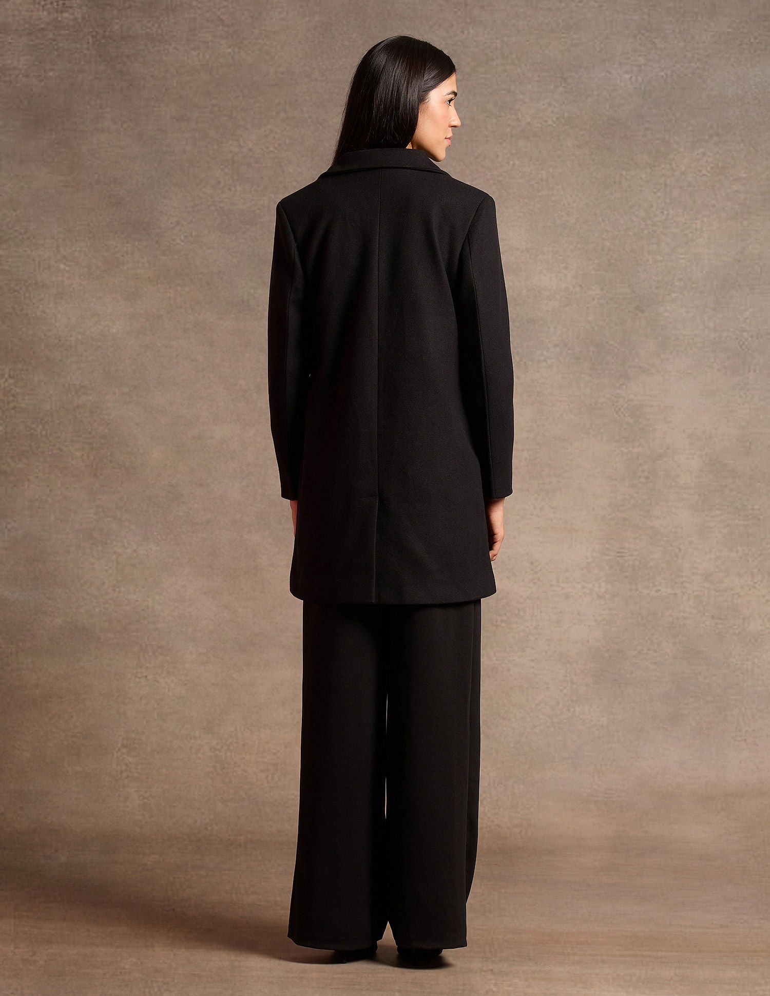 Longline Solid Felt Jacket Black - U.S. POLO ASSN. | Large