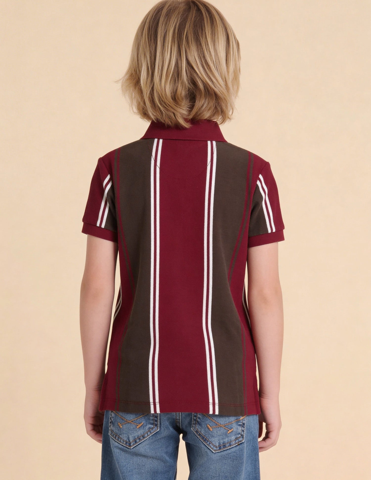 Vertical Striped Regular Fit Polo Shirt Maroon - U.S. Polo Assn. India | Large