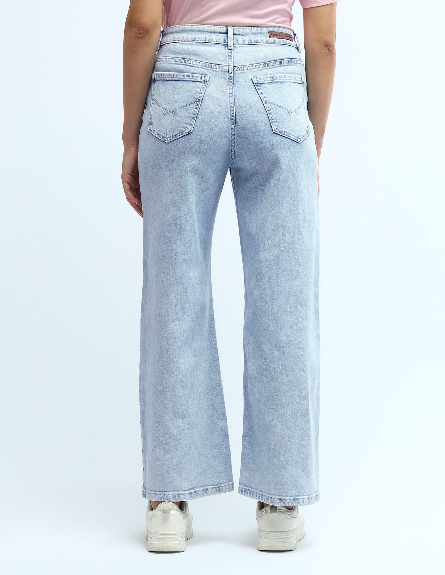 High Rise Wide Leg Jeans Blue - U.S. Polo Assn. India | Large