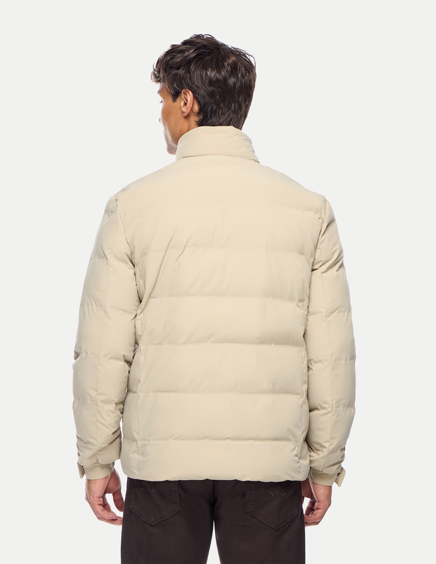 Solid Regular Fit Puffer Jacket Beige - U.S. Polo Assn. India | Large