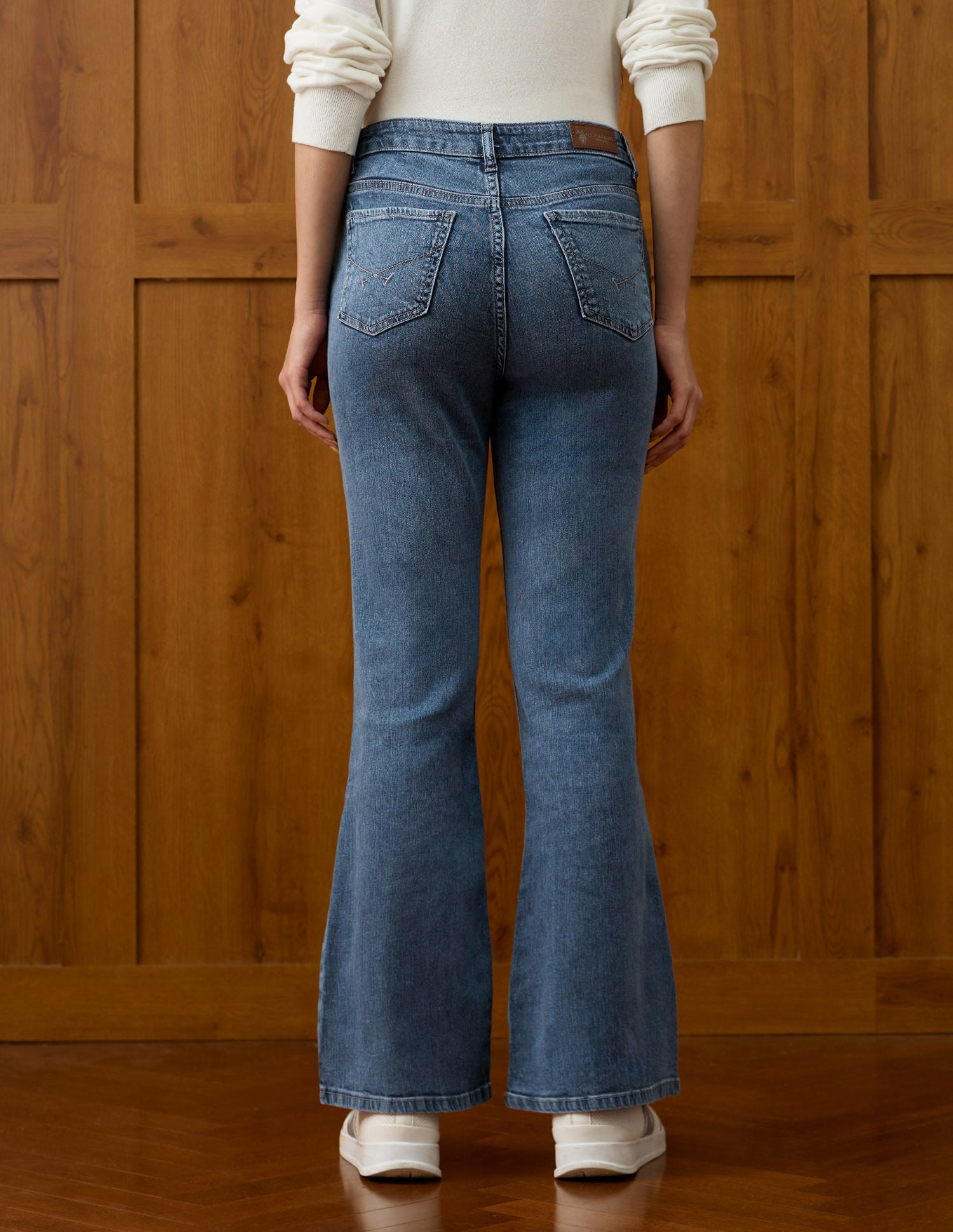 High Rise Flared Fit Jeans Blue - U.S. POLO ASSN. | Large