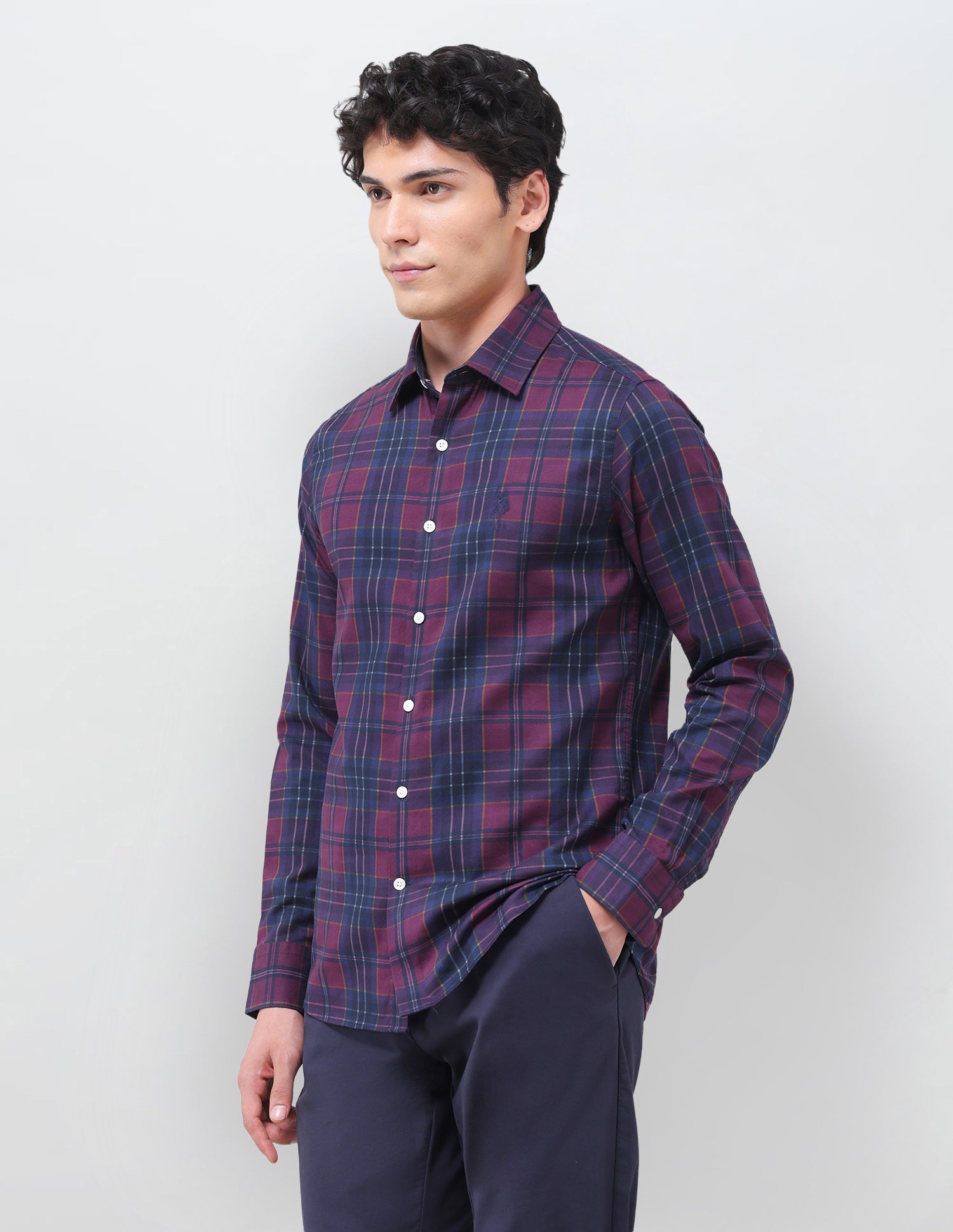 Tailored Fit Oxford Shirt Navy - U.S. Polo Assn. India | Large