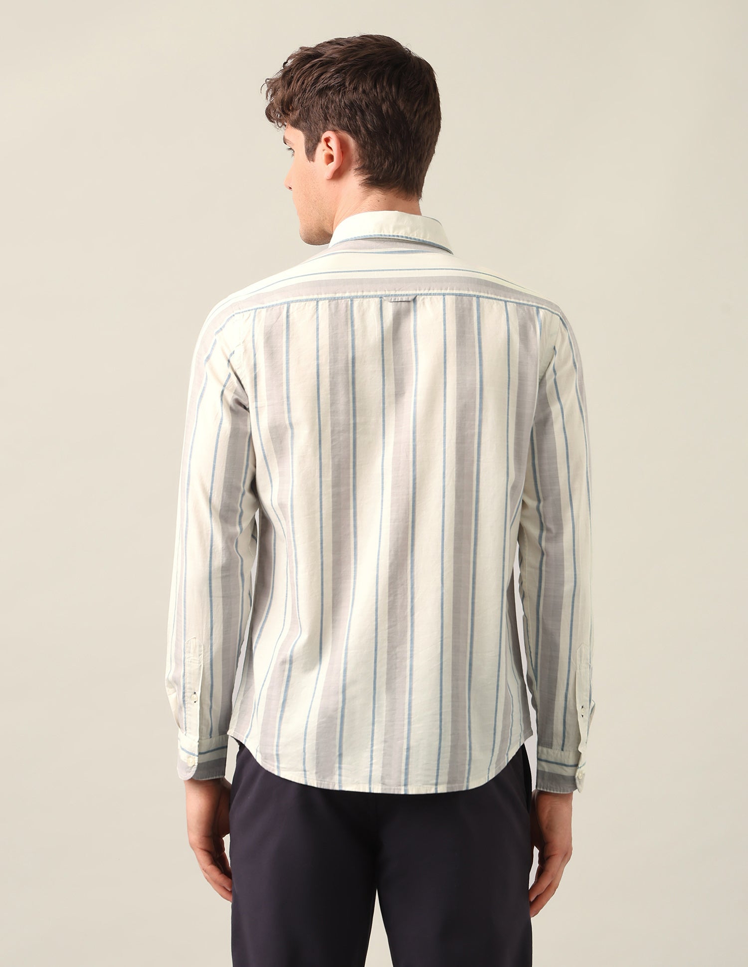 Regular Fit Vertical Striped Shirt Lavender - U.S. Polo Assn. India | Large