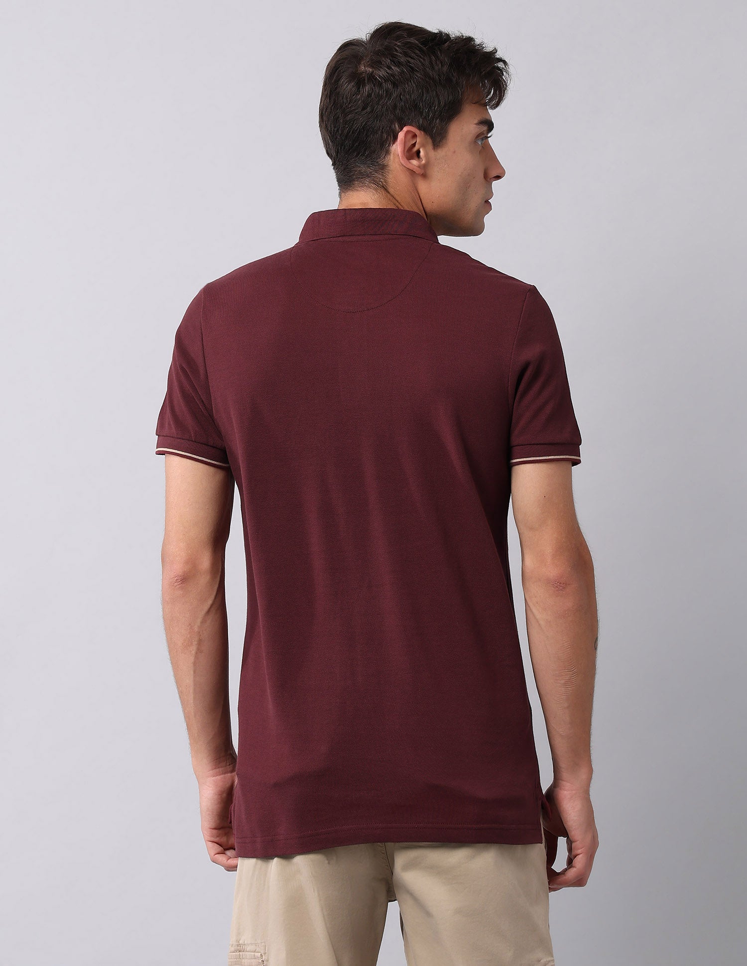 Muscle Fit Pure Cotton Polo Shirt Maroon - U.S. Polo Assn. India | Large