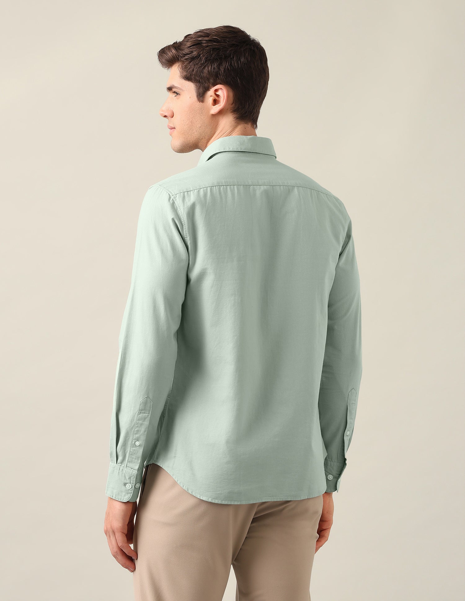 Tailored Fit Solid Shirt Green - U.S. Polo Assn. India | Large