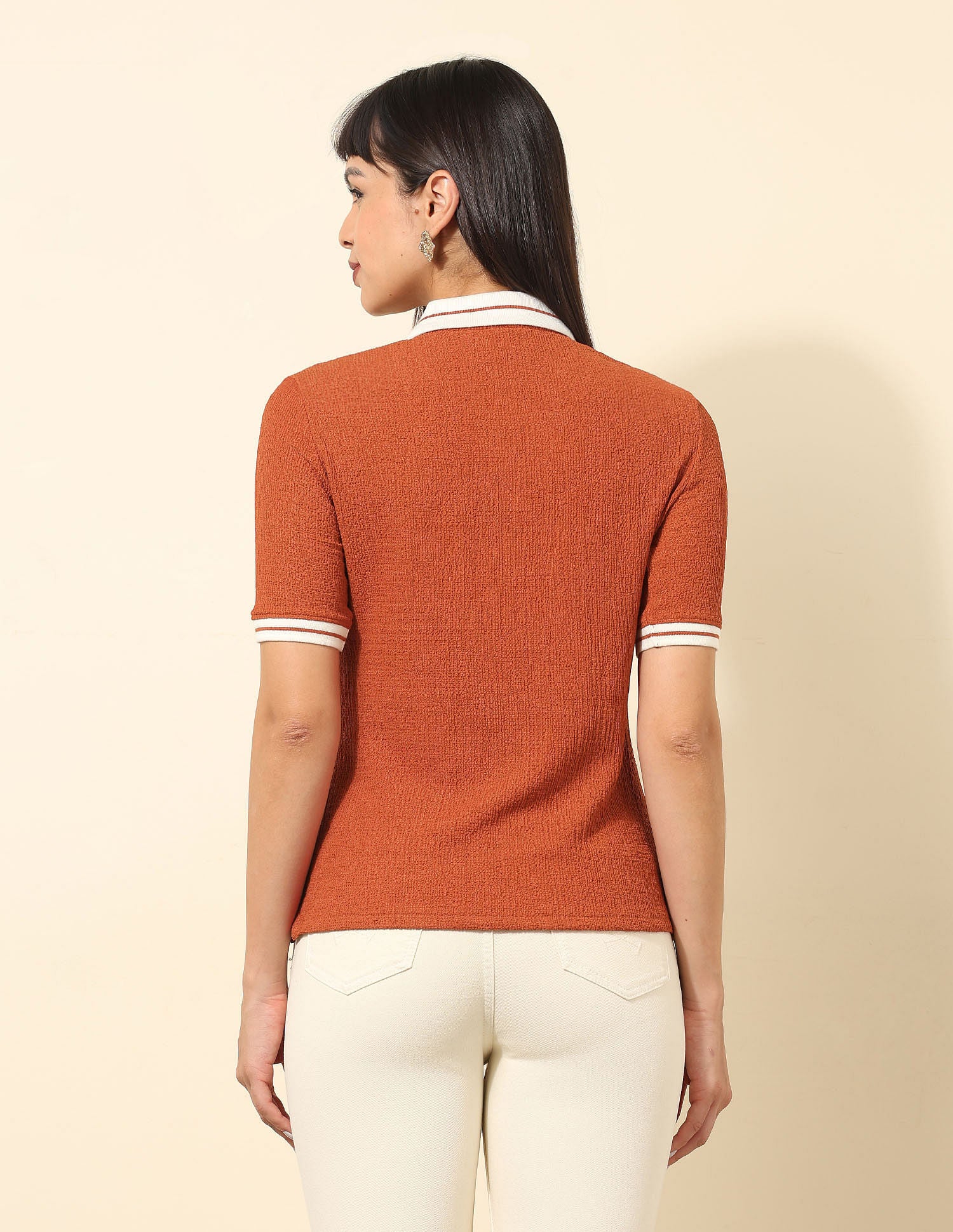 Regular Fit Textured Polo Shirt Rust - U.S. POLO ASSN. | Large