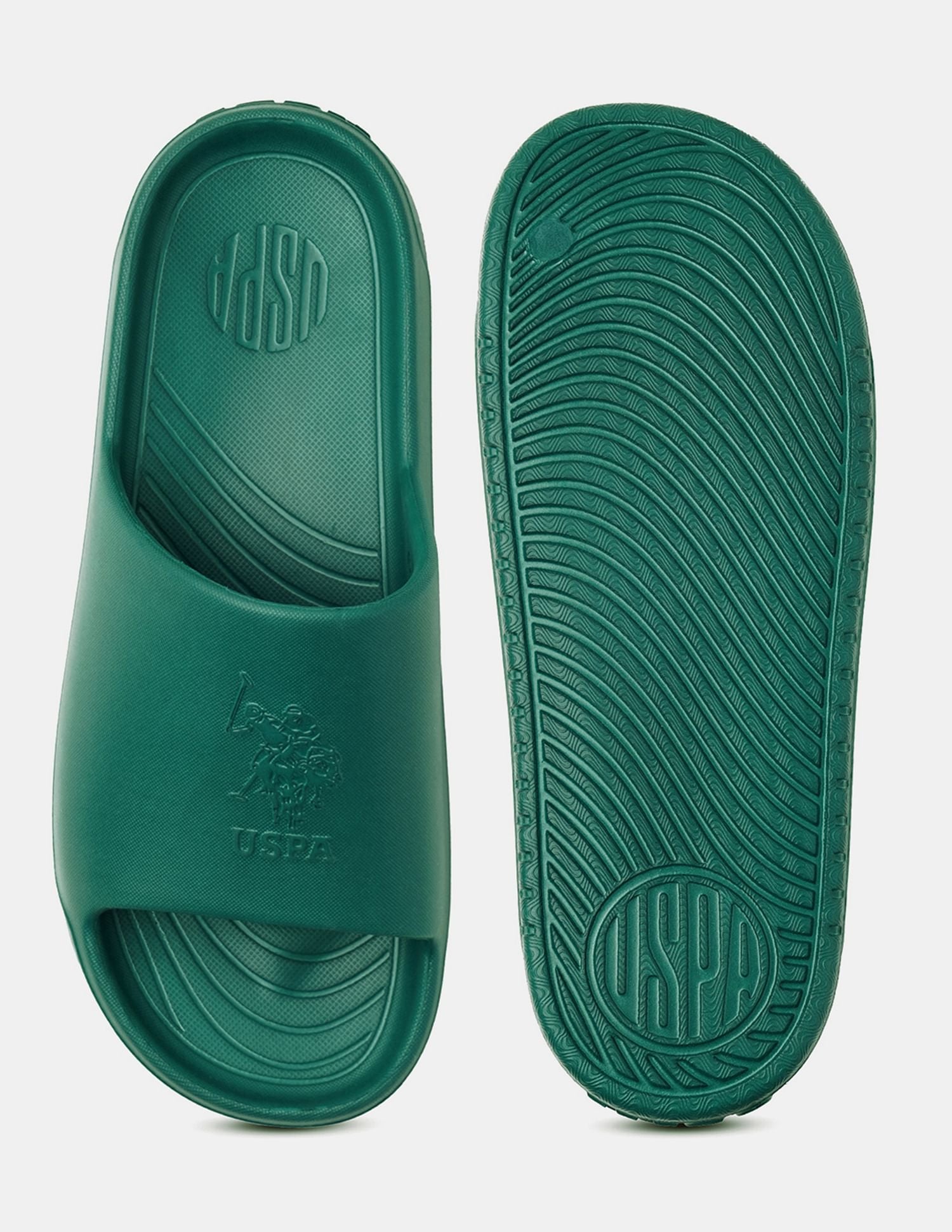 Men Palmer Open Toe Slippers Dark Green - U.S. POLO ASSN. | Large