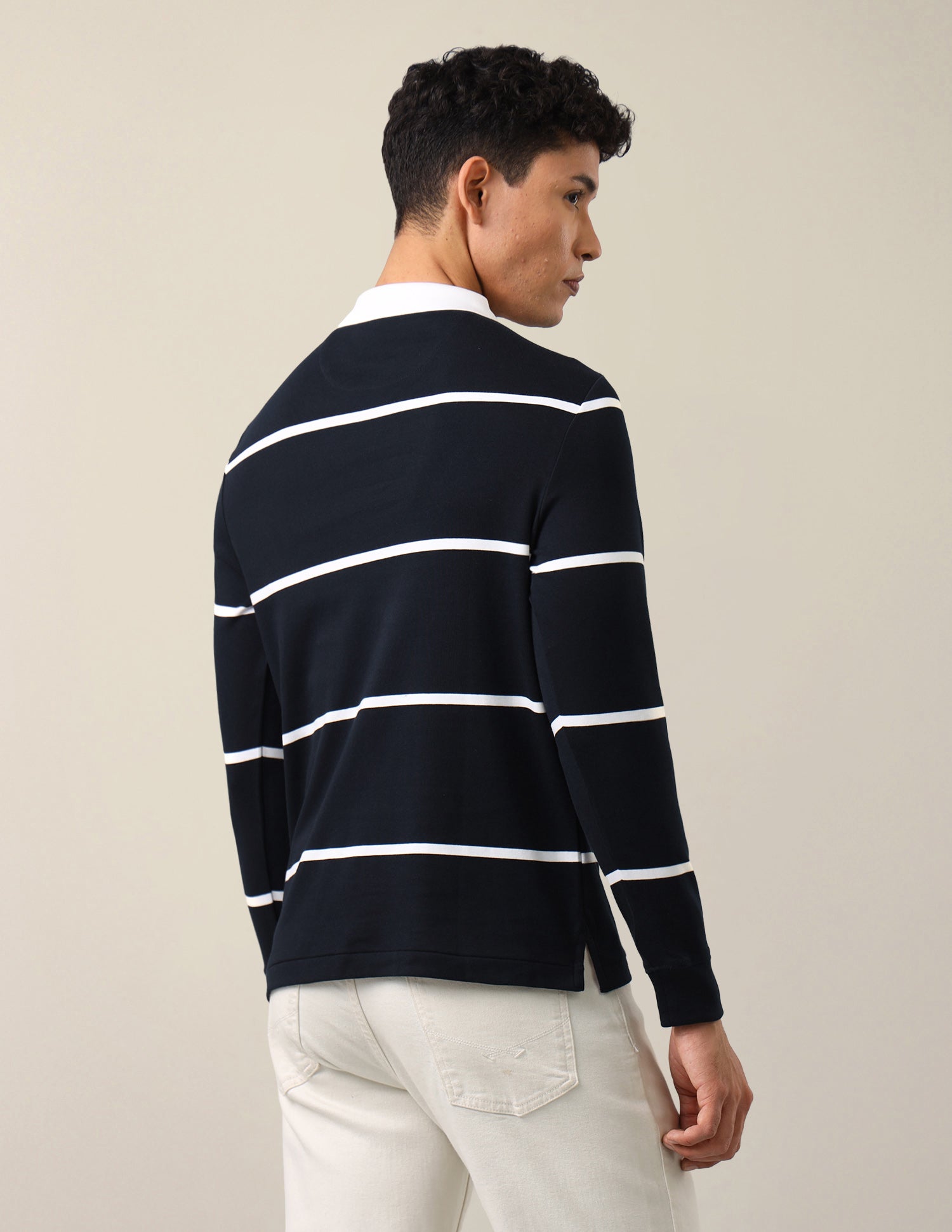 Horizontal Striped Slim Fit Polo Shirt Navy - U.S. Polo Assn. India | Large