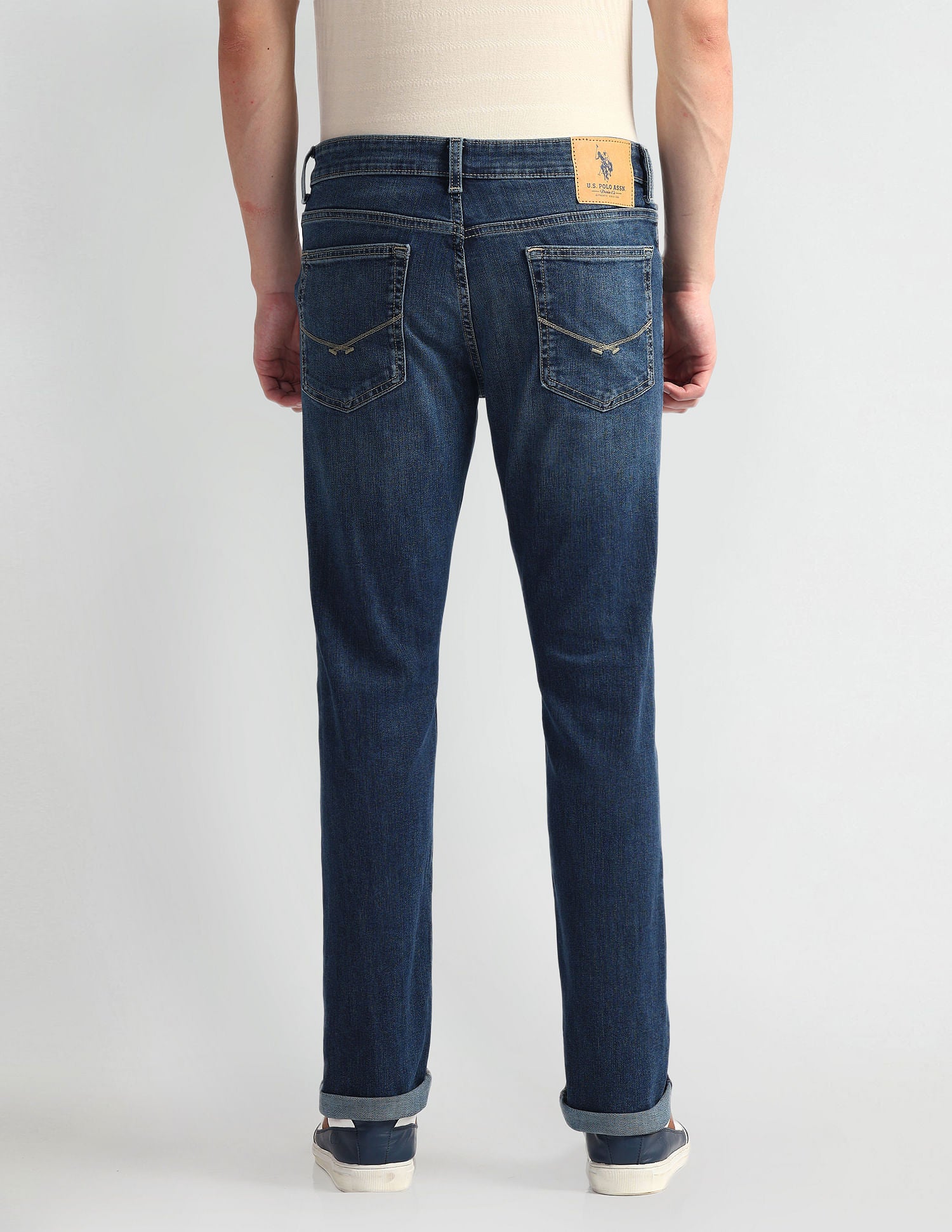 Brandon Slim Tapered Fit Blue Jeans Blue - U.S. Polo Assn. India | Large