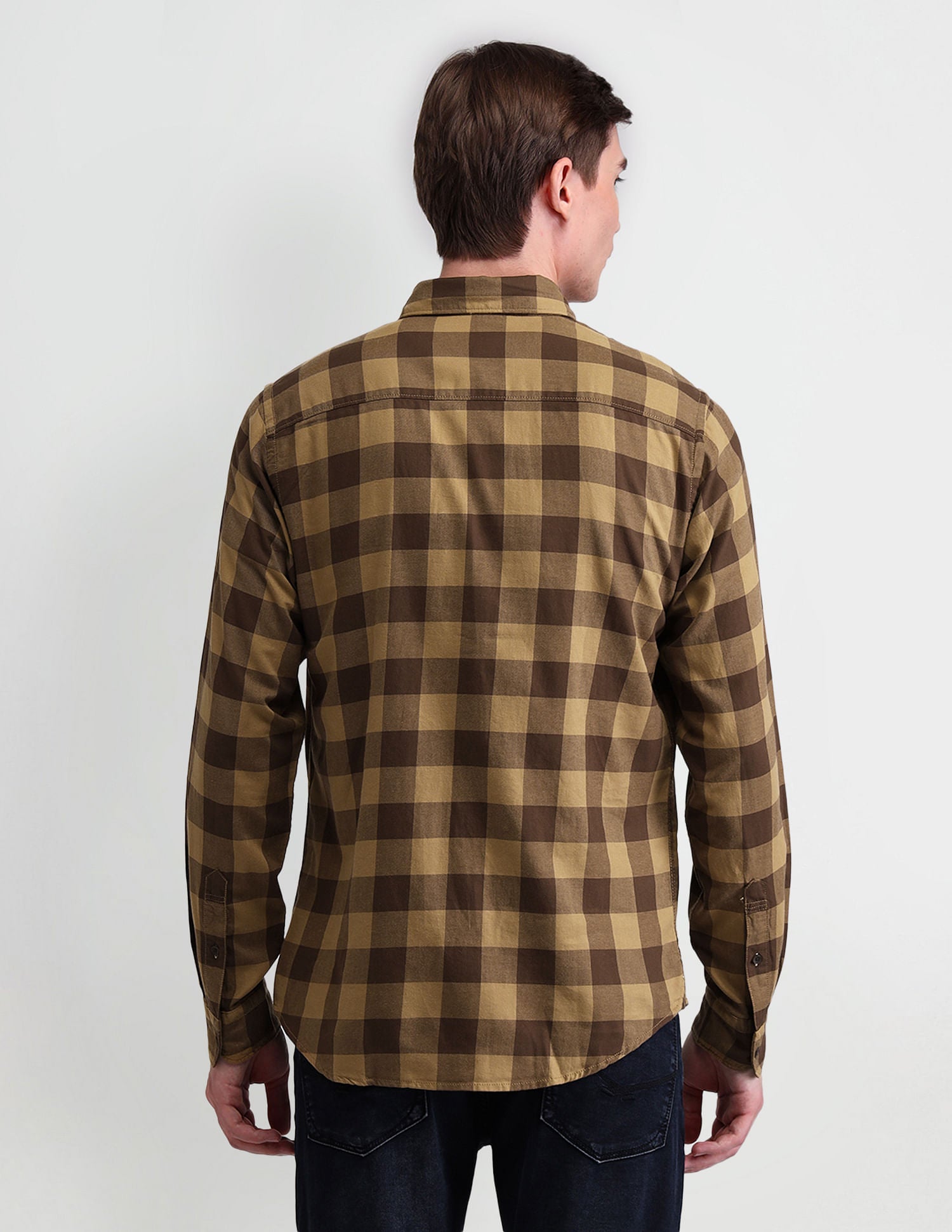 Buffalo Checked Straight Fit Shirt Khaki - U.S. Polo Assn. India | Large