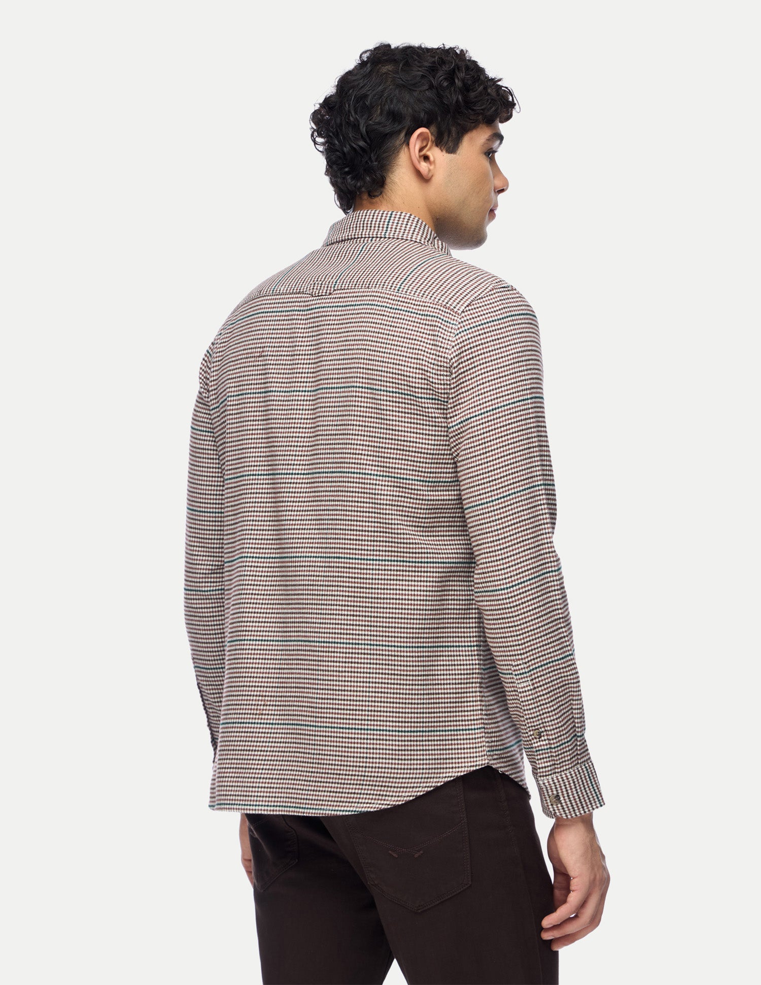 Houndstooth Printed Twill Shirt Brown - U.S. Polo Assn. India | Large