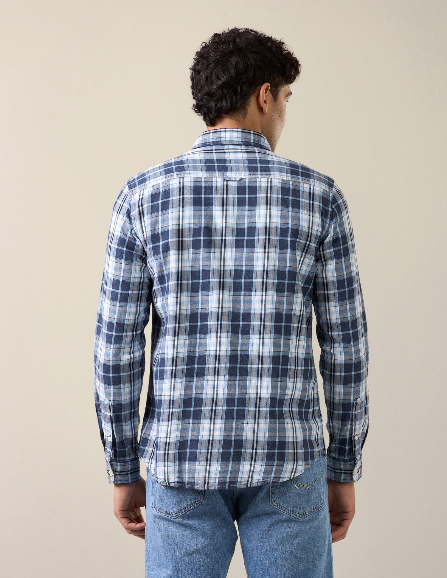 Plaid Checked Twill Shirt Blue - U.S. Polo Assn. India | Large