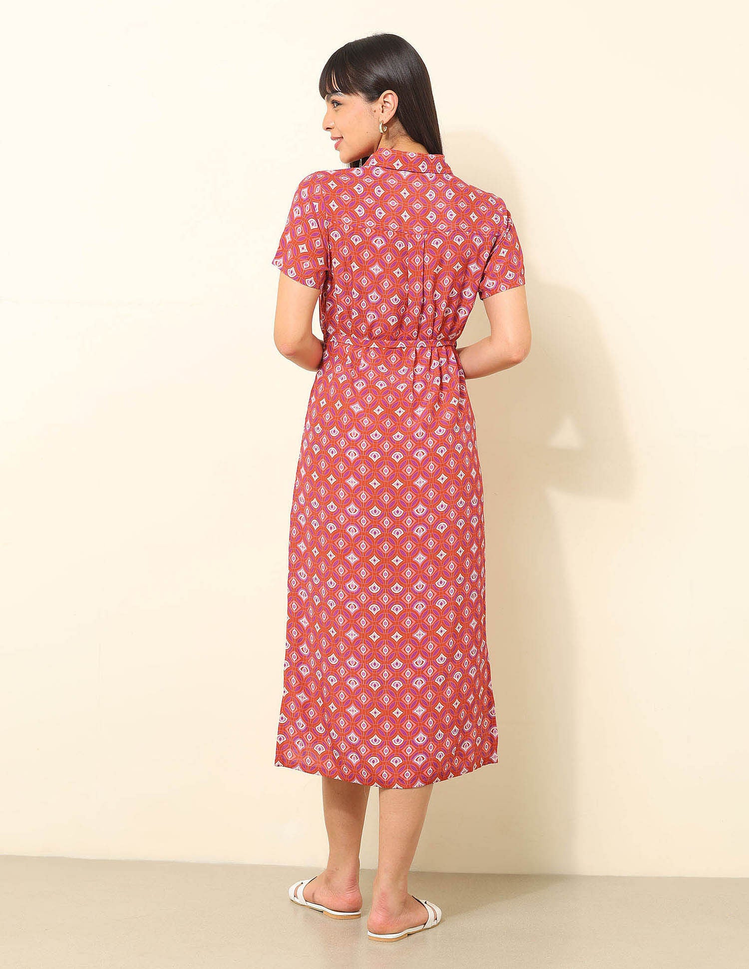 Geometric Printed Shirt Dress Multicolour - U.S. Polo Assn. India | Large