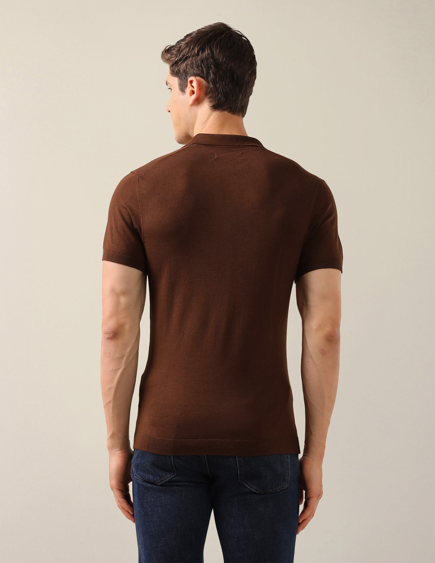 Solid Slim Fit Polo Shirt Brown - U.S. Polo Assn. India | Large