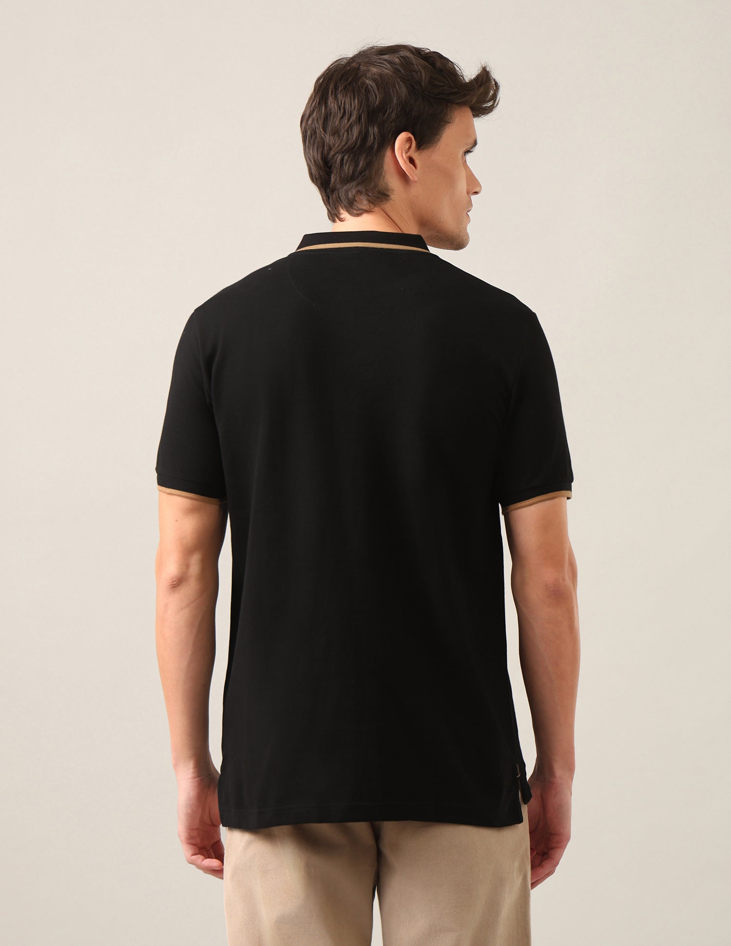 Solid Slim Fit Polo Shirt Black - U.S. Polo Assn. India | Large