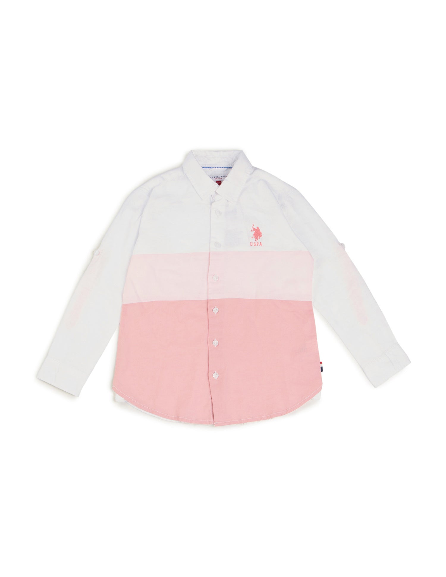 Boys Colourblocked Regular Fit Shirt Pink - U.S. POLO ASSN. | Large