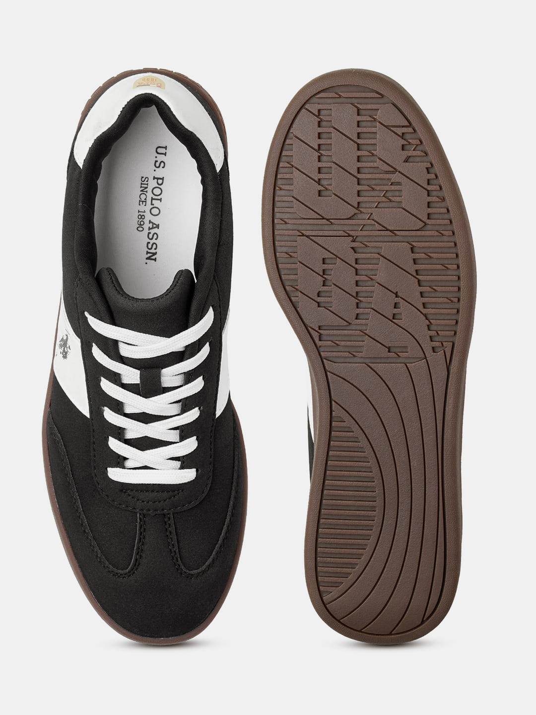 Men Colour Blocked Suede Skylar 2.0 Sneakers Black - U.S. Polo Assn. India | Large