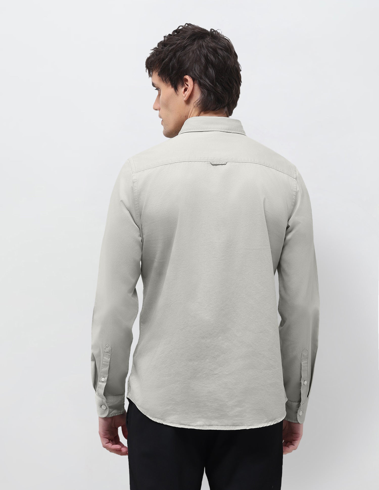 Twill Solid Shirt Light Grey - U.S. Polo Assn. India | Large