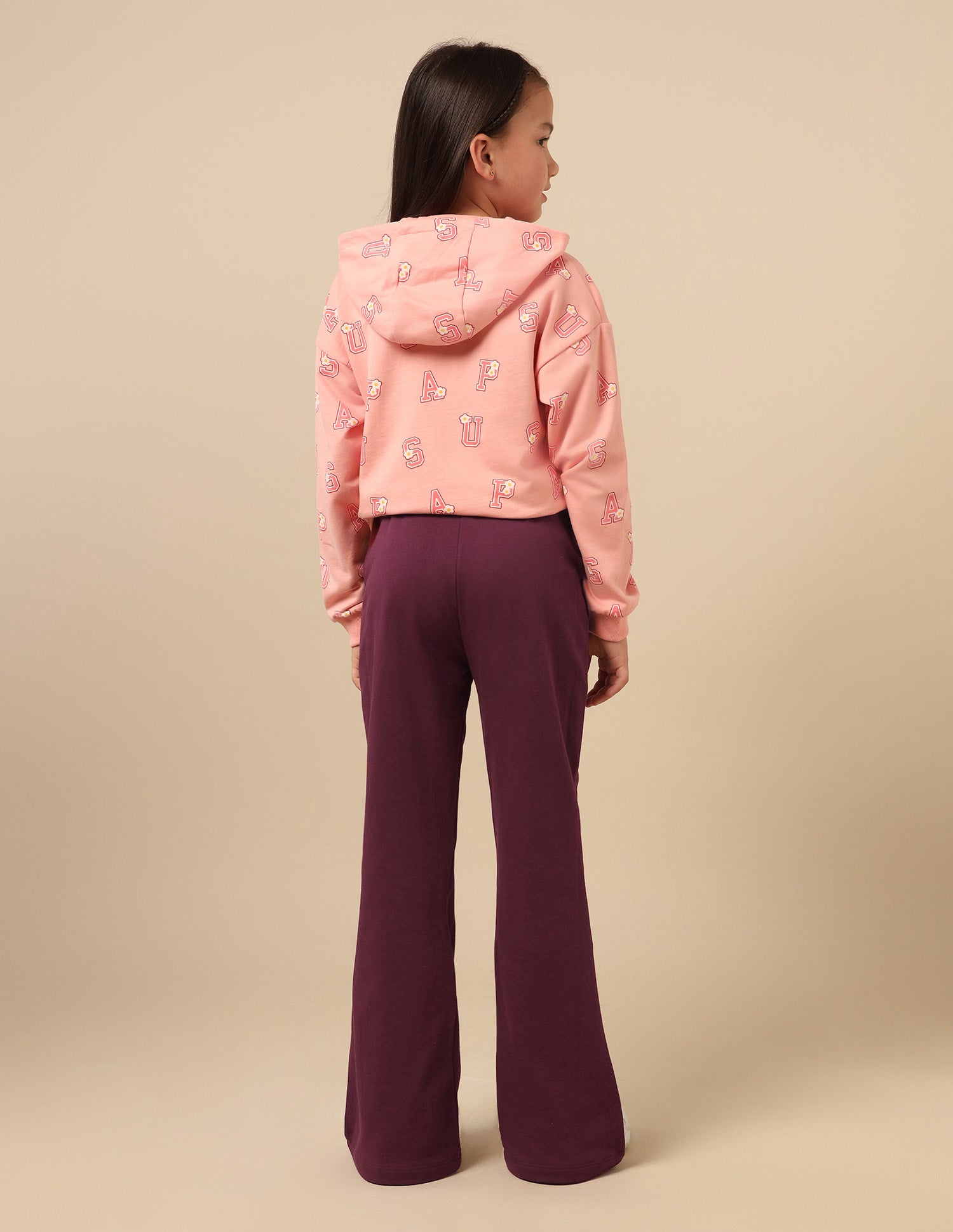 Girls Solid Bootcut Track Pants Burgundy - U.S. POLO ASSN. | Large