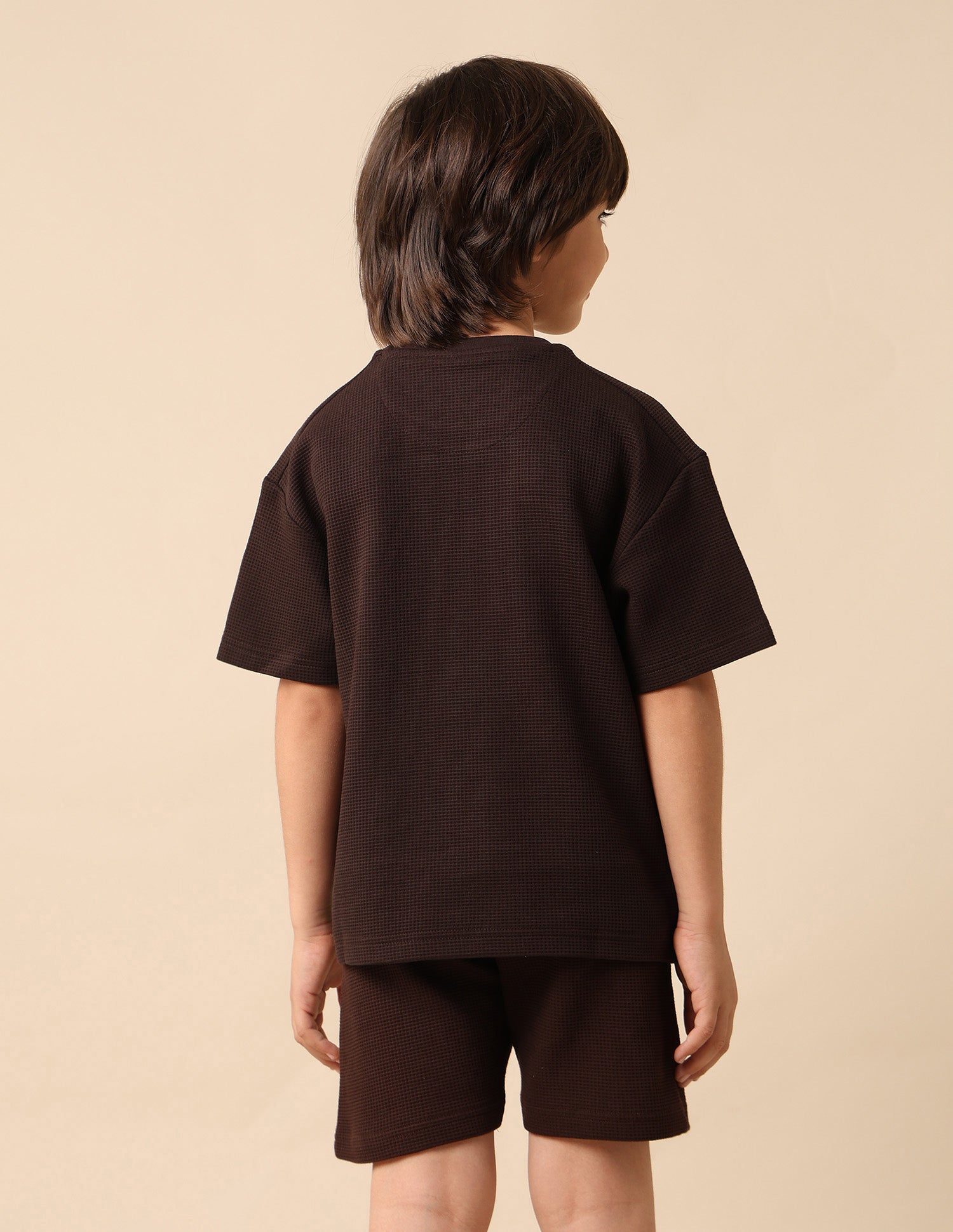 Boys Textured Boxy Fit T Shirt Dark Brown - U.S. POLO ASSN. | Large