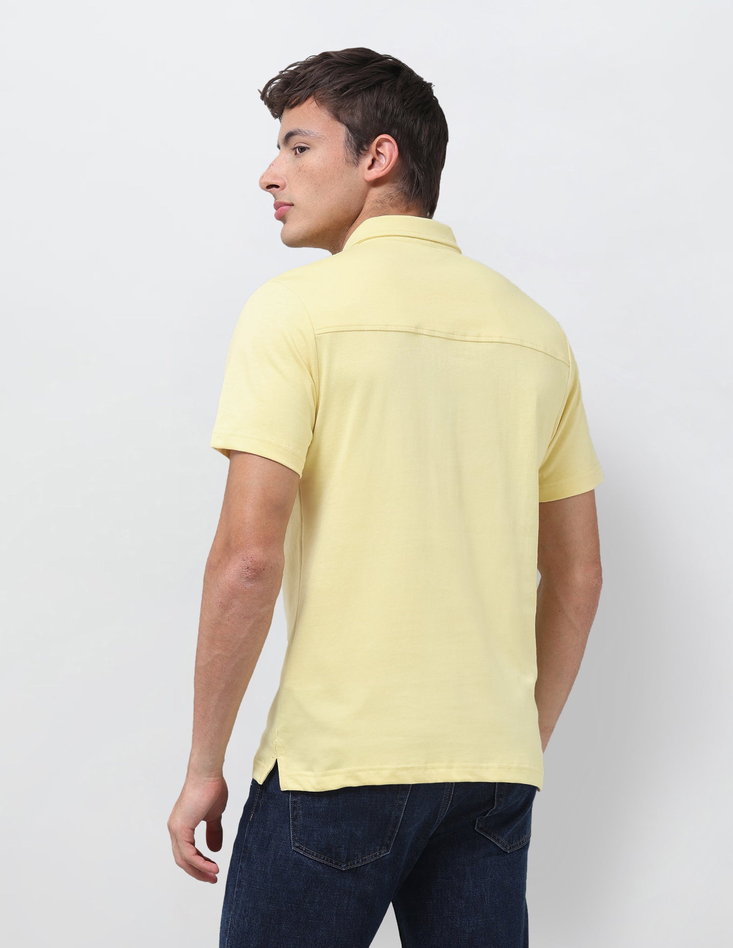 Solid Slim Fit Polo Shirt Yellow - U.S. Polo Assn. India | Large