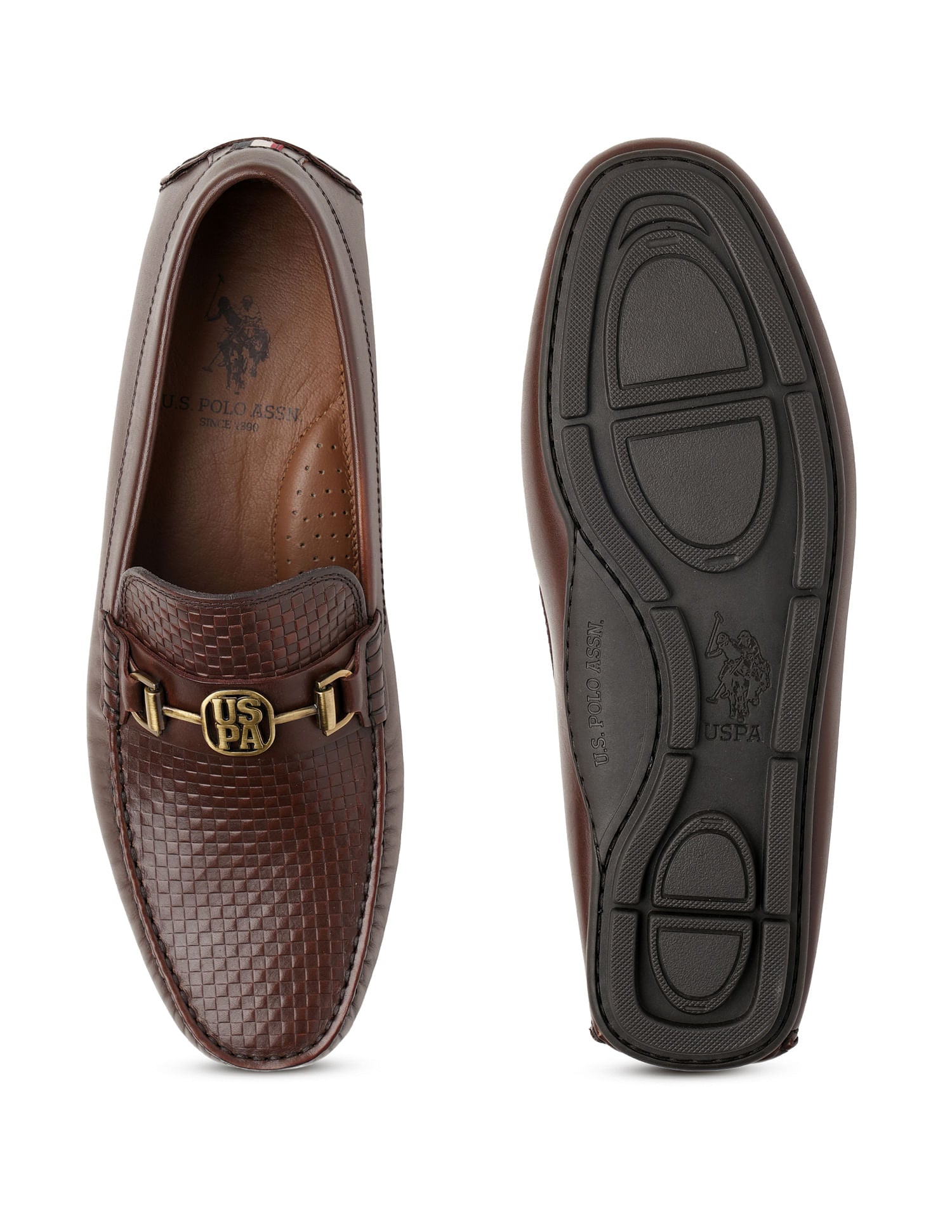 Men Solid Hano Loafers Brown - U.S. Polo Assn. India | Large