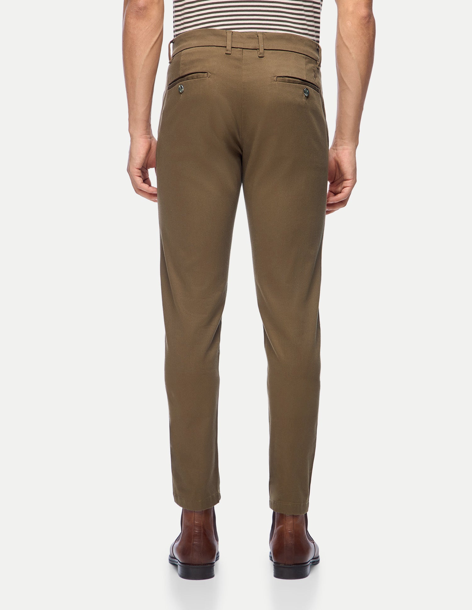 Austin Slim Fit Mid Rise Trousers Brown - U.S. Polo Assn. India | Large