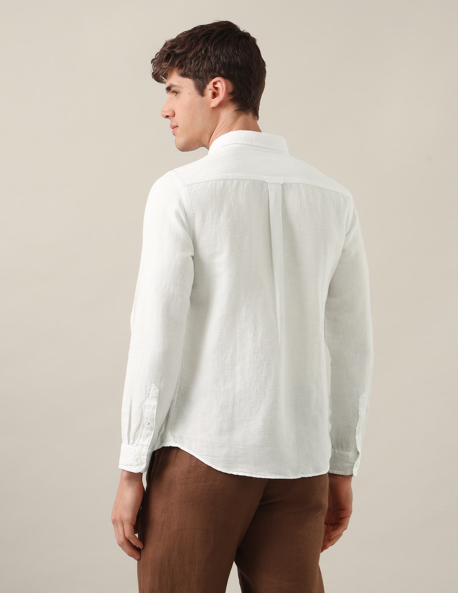 Regular Fit Solid Shirt White - U.S. Polo Assn. India | Large