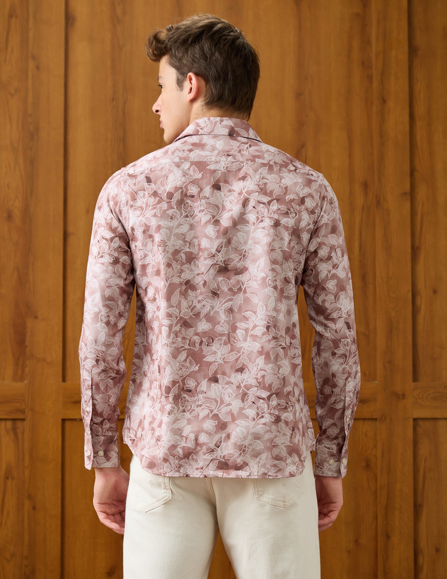 Tropical Printed Satin Shirt Peach - U.S. Polo Assn. India | Large