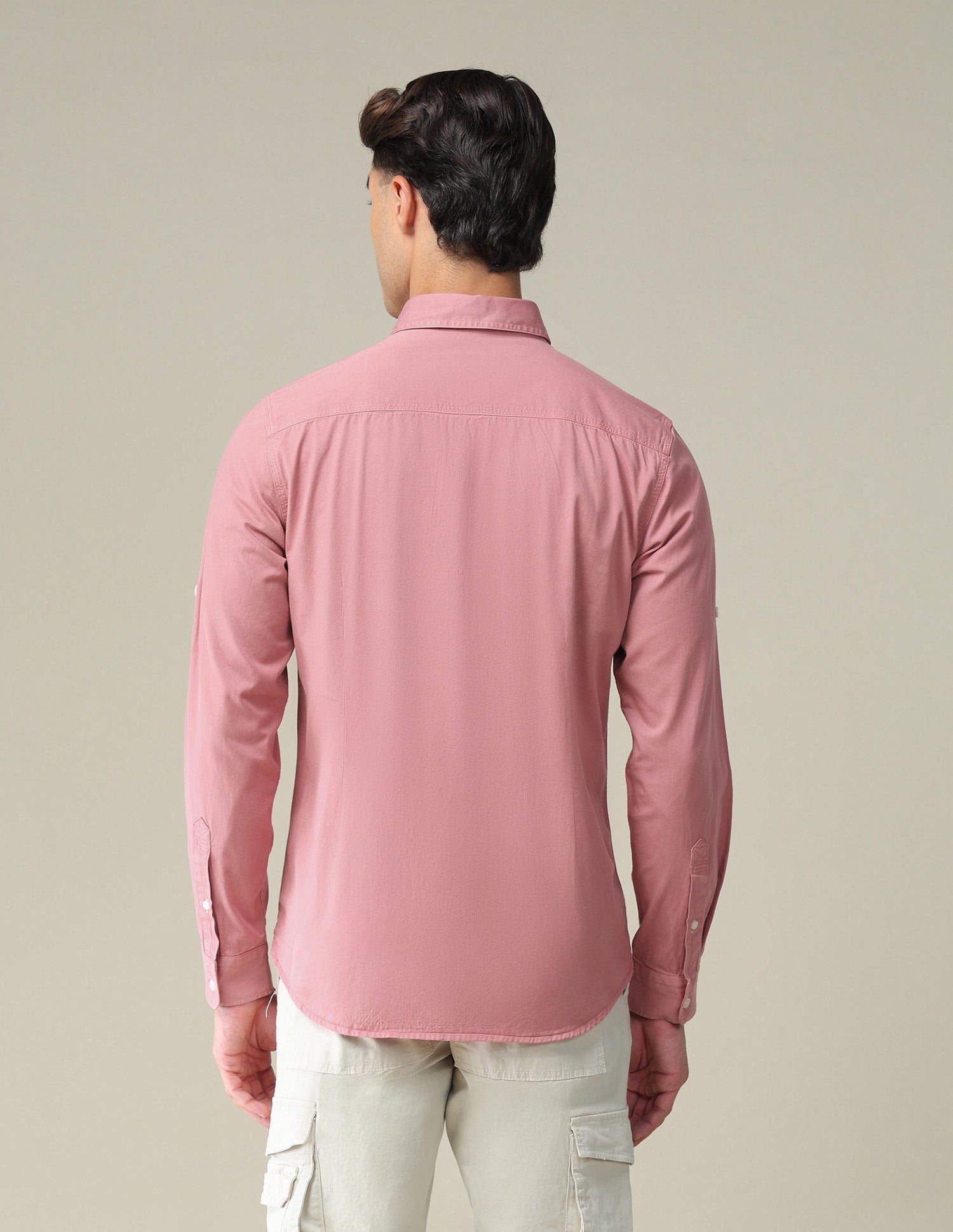 Solid Twill Convertible Sleeve Casual Shirt Dusty Pink - U.S. POLO ASSN. | Large