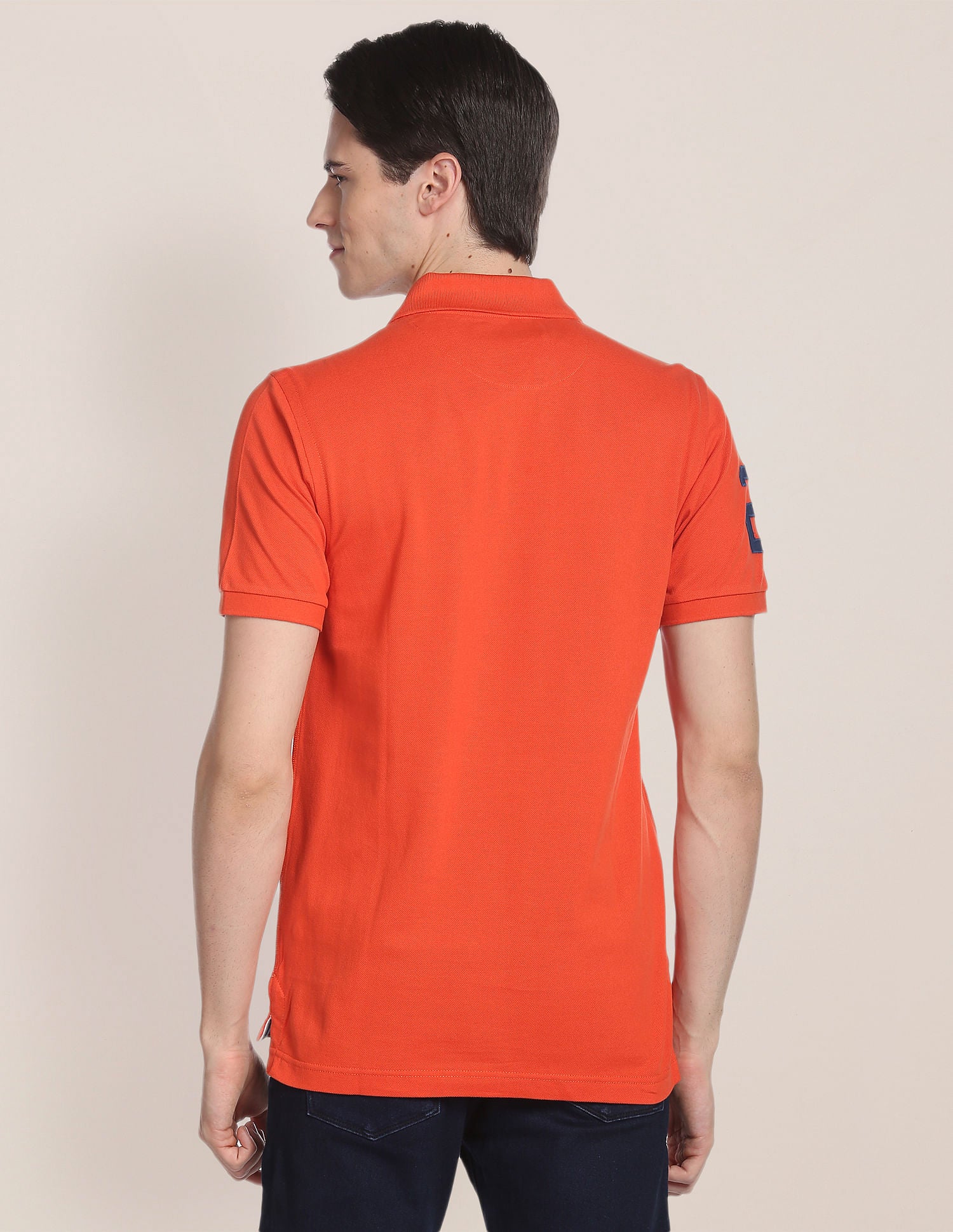 Compact Cotton Logo Polo Shirt Dark Orange - U.S. POLO ASSN. | Large