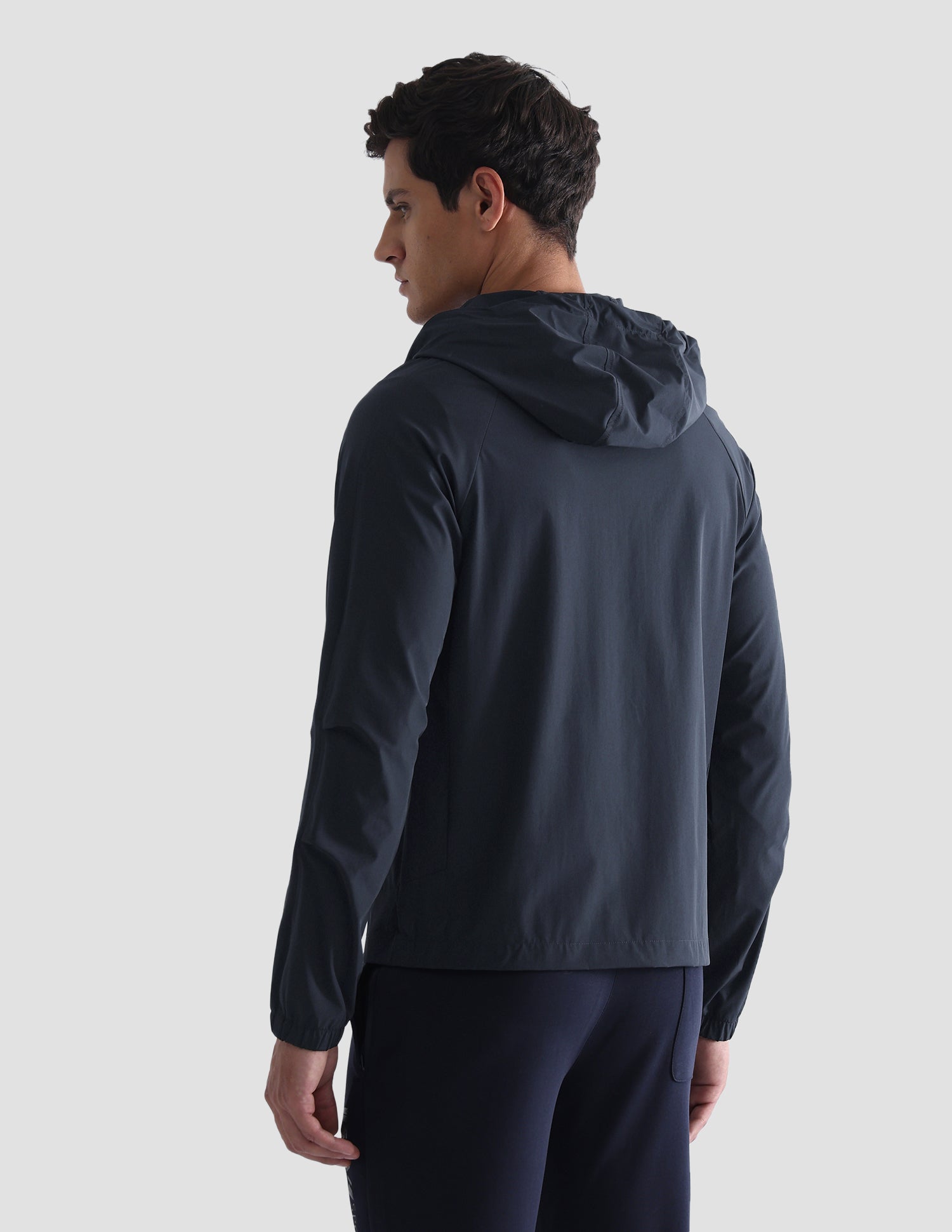 Solid Hooded Active Jacket Navy - U.S. Polo Assn. India | Large