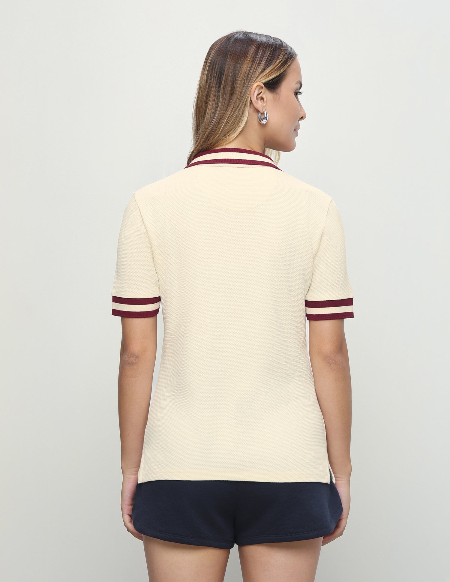 Solid Regular Fit Polo Shirt Off-White - U.S. Polo Assn. India | Large